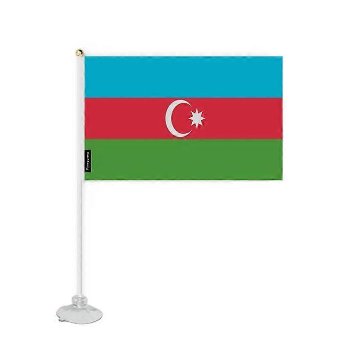 Flag - Azerbaijan - Mini Suction Flag - 20 x 30 cm - Polyester - Double-Sided Print