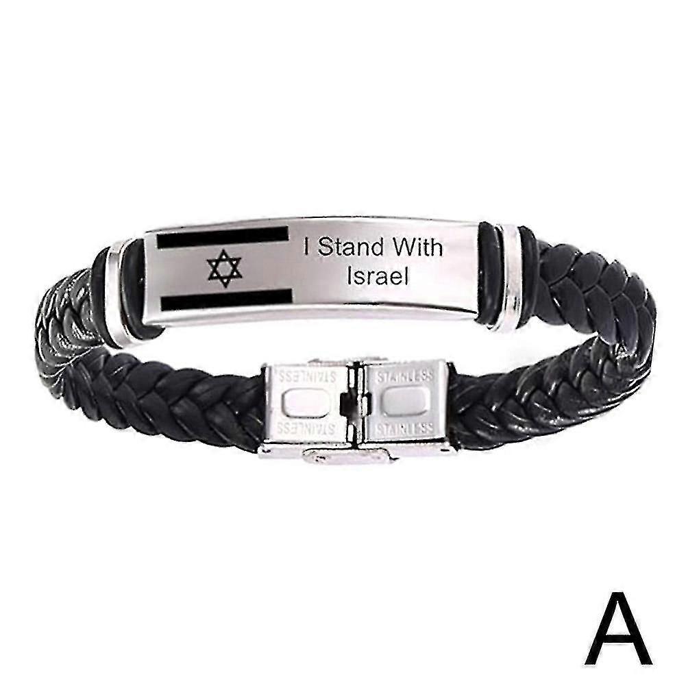 Israelsk flag armbnd rustfrit stl armbnd Jeg str med Israel armbnd