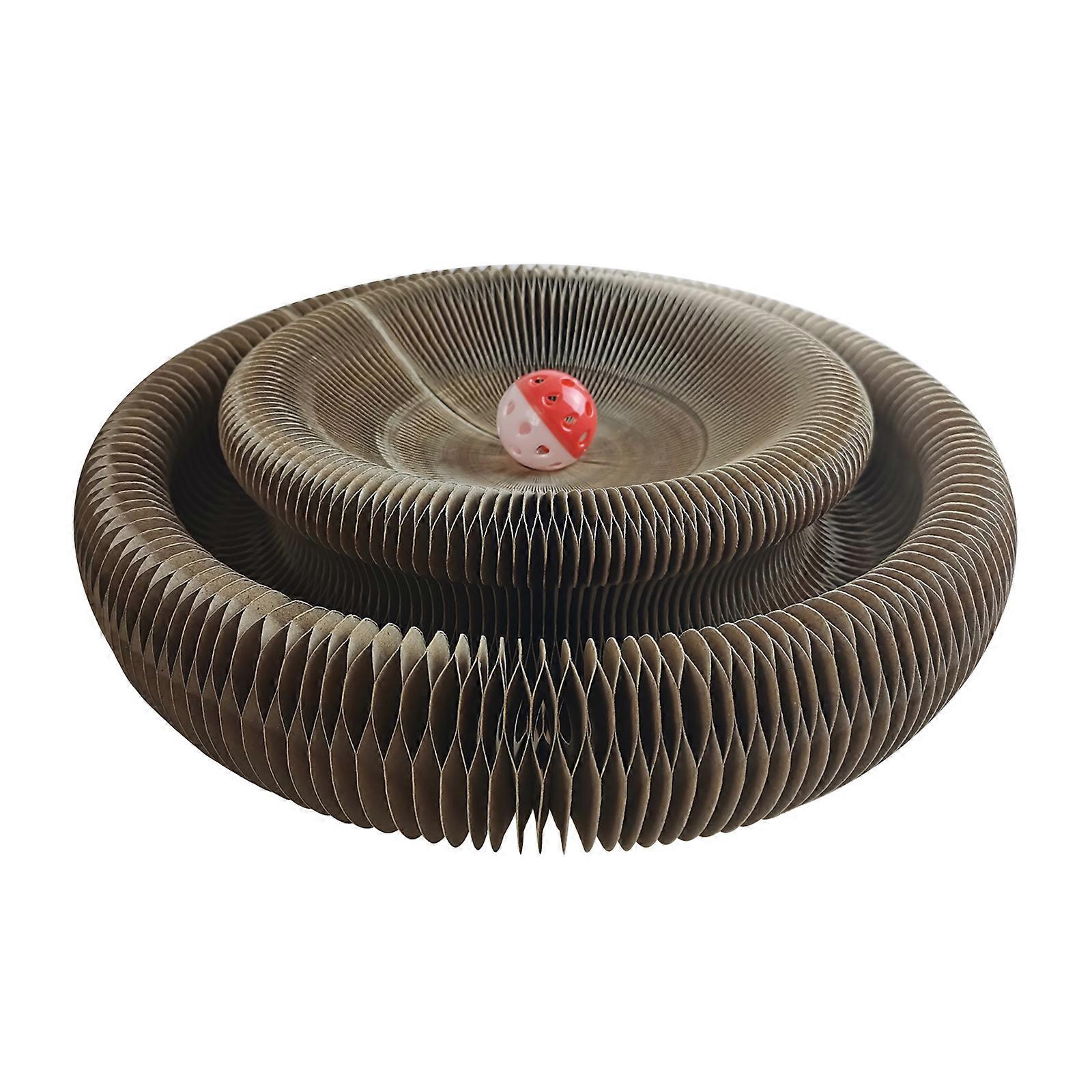 for Cat Scratcher Corrugated Paper Durable Board Scratch Pad Kitten Scratching Cardboard with Bell Ball Lounger Bed M
