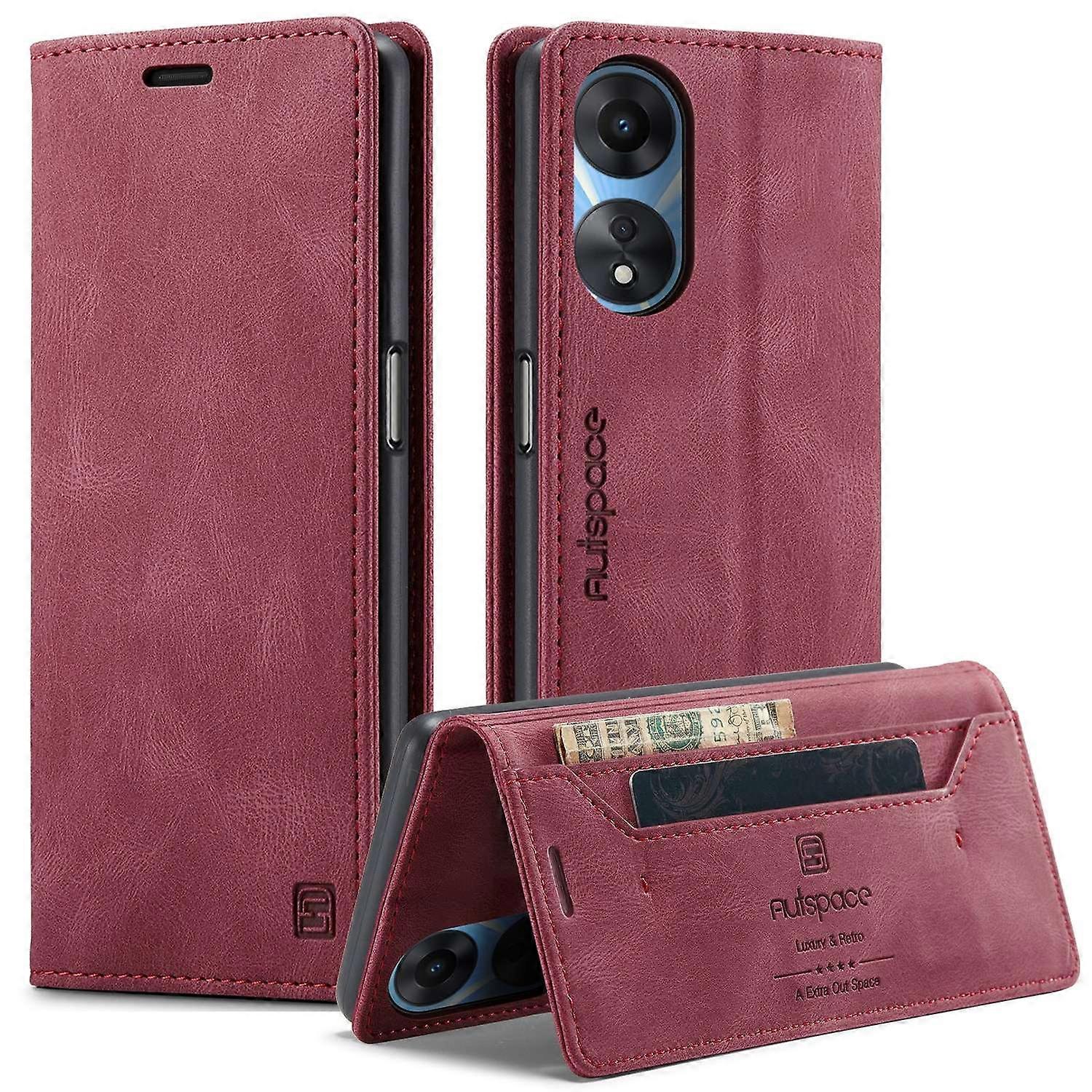 For Oppo A58 5G/Oppo A58x 5G/Oppo A1x 5G/Oppo A78 5G Wallet Case AUTSPACE A01 Leather Stand Cover wi