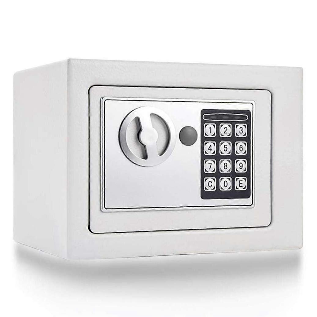 Small Electronic Digital Cash Box Security Safe with Digital Lock, Red (White)