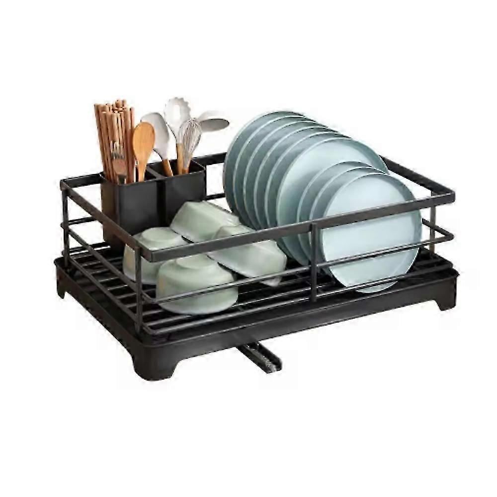 Dish Drying Rack Large Capacity Non-Slip Design Stable Auto-Drain Easy to Install Space-Saving Kitchen Counter Dish Rack
