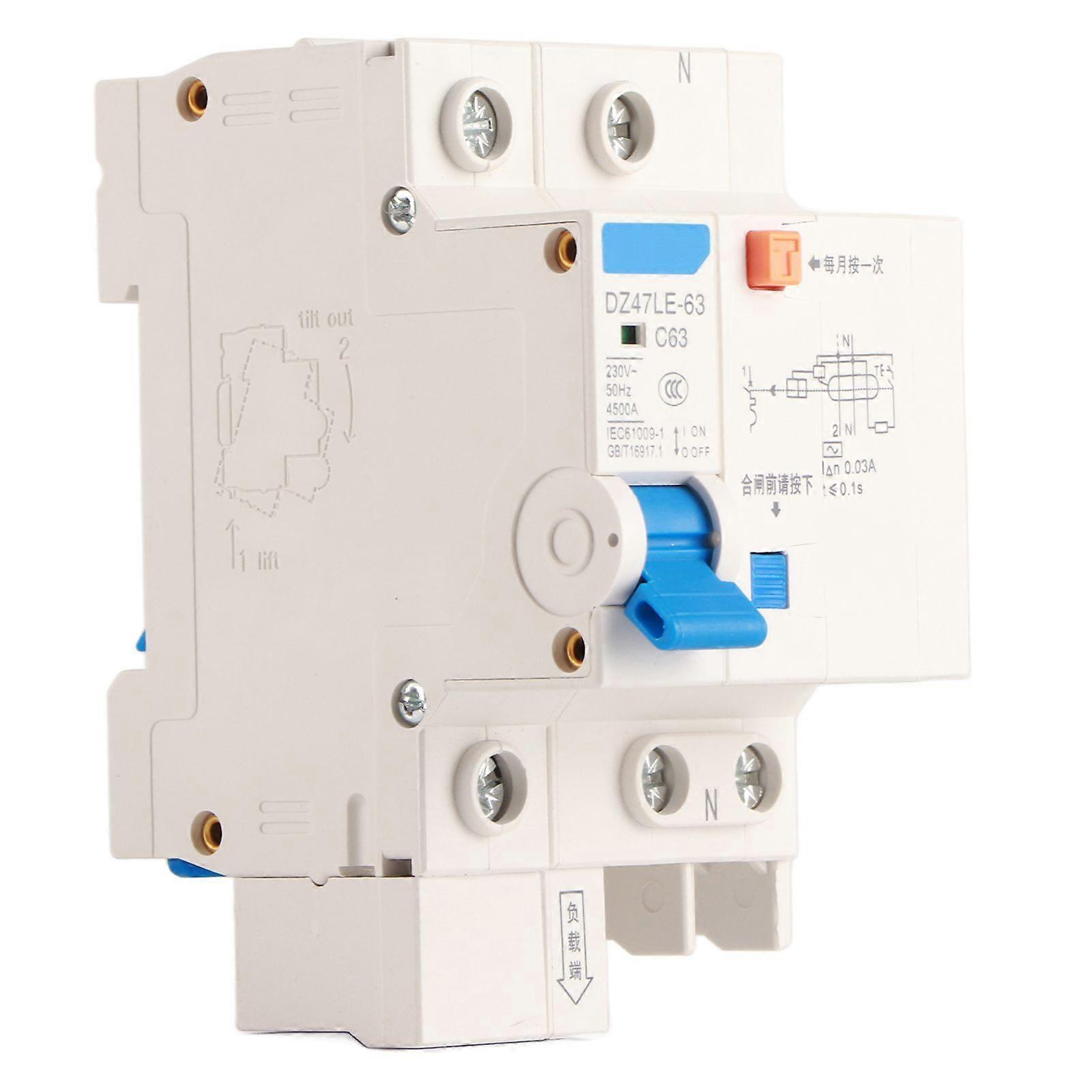 High quality  DZ47LE-63 1P+N C63 air switch circuit breaker high segment small