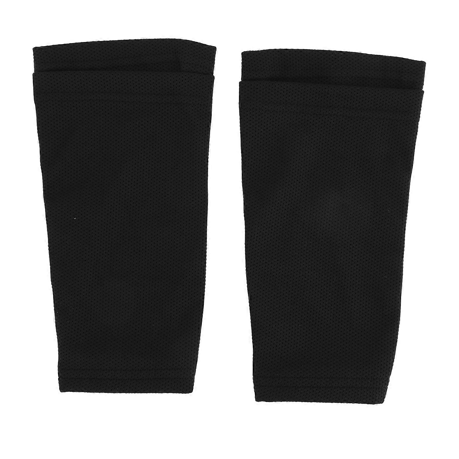 1 Pair Soccer Shin Guards Sleeves Prevent Slip Double Layers Football Compression Calf Sleeves S (Top: 22cm / 8.7in, Bottom: 15cm / 5.9in)