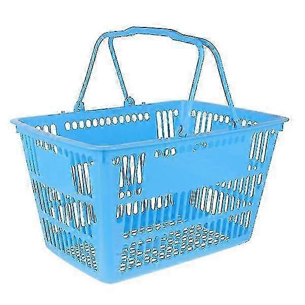 Plastic Shopping Basket with Handles for Merchandise Storage
