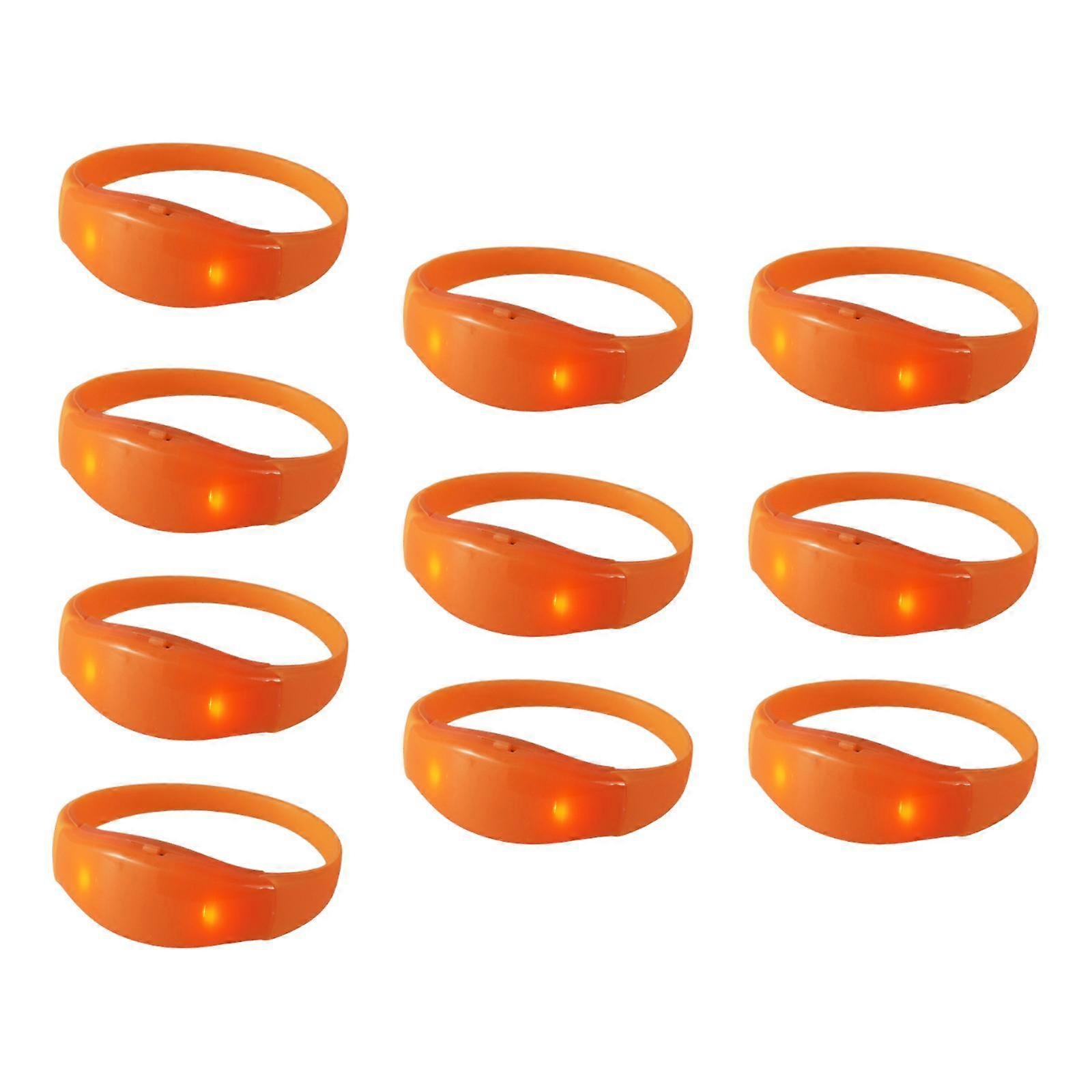 10个装声控发光手链彩色硅胶手环闪烁发光手镯配件儿童配件