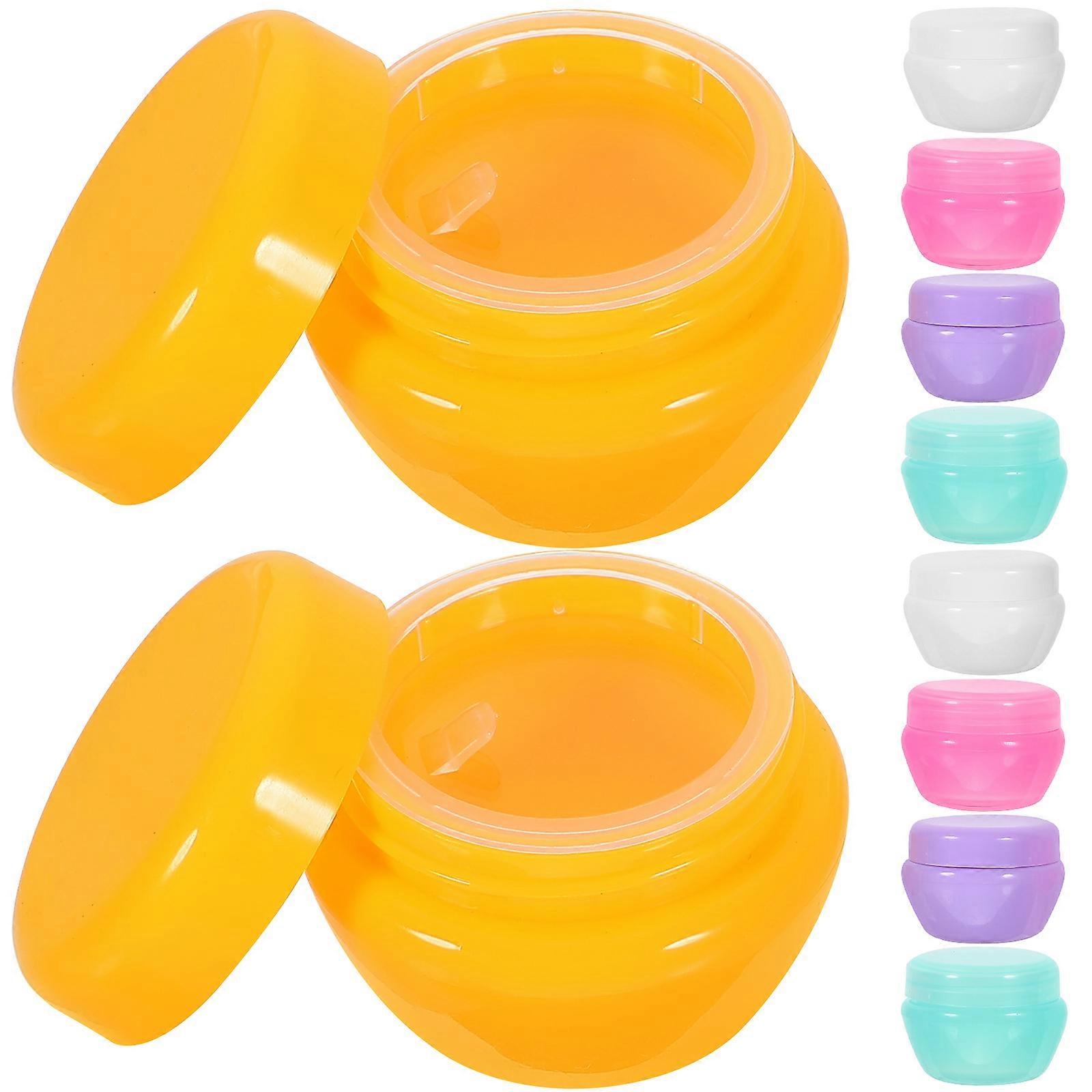 10pcs Portable Small Cosmetic Bottles Travel Refillable Cream Dispenser Containers Leak Proof Lids Makeup Storage for Lotions and Creams Women