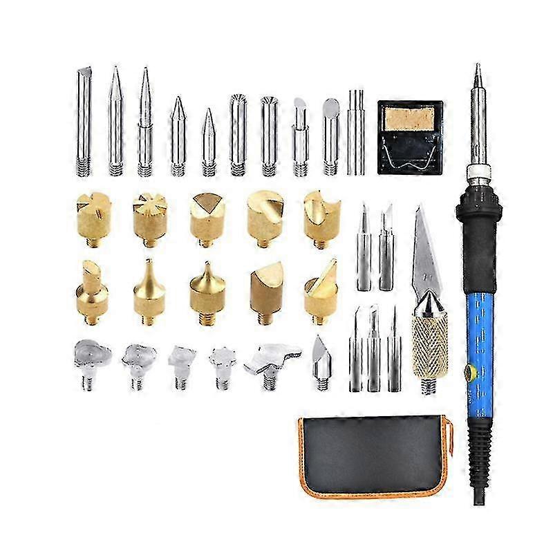 Adjustable Temperature Soldering Iron Kit with 37pcs Welding Tools and Desoldering Pump