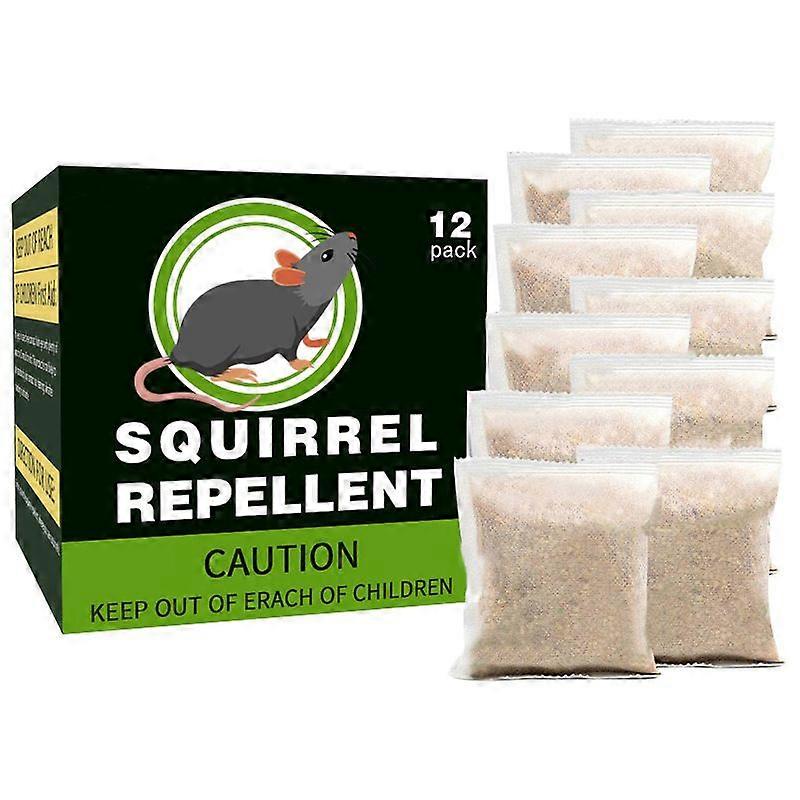 Rodent Repellent, 12Pcs Mice Repellent Pouches, Peppermint Rat Deterrent, Mouse Repellent Indoor/Outdoor, Powerfully Repel Mice & Rats Out of House/Ga
