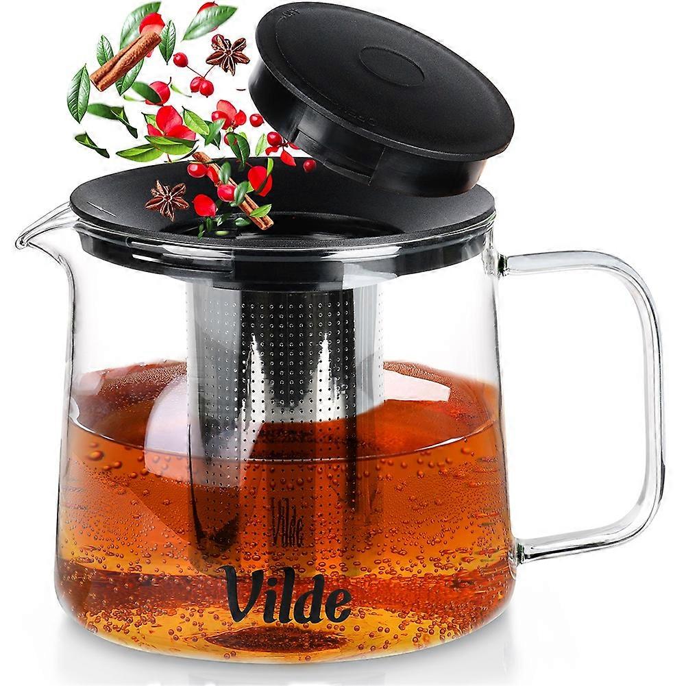 Heat-resistant glass teapot with infusion device 1.5 l