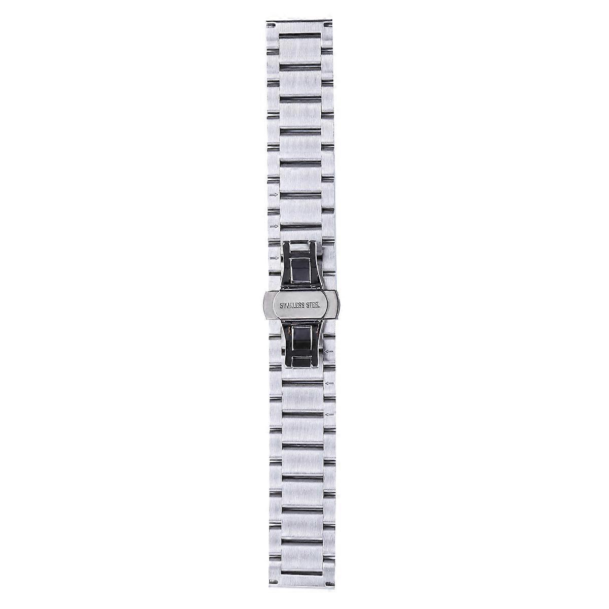 Replacement Watch Strap Band Polishing Watch Band Wristband for Watch Daily Wear 22mm Silver Durable Use 1Set