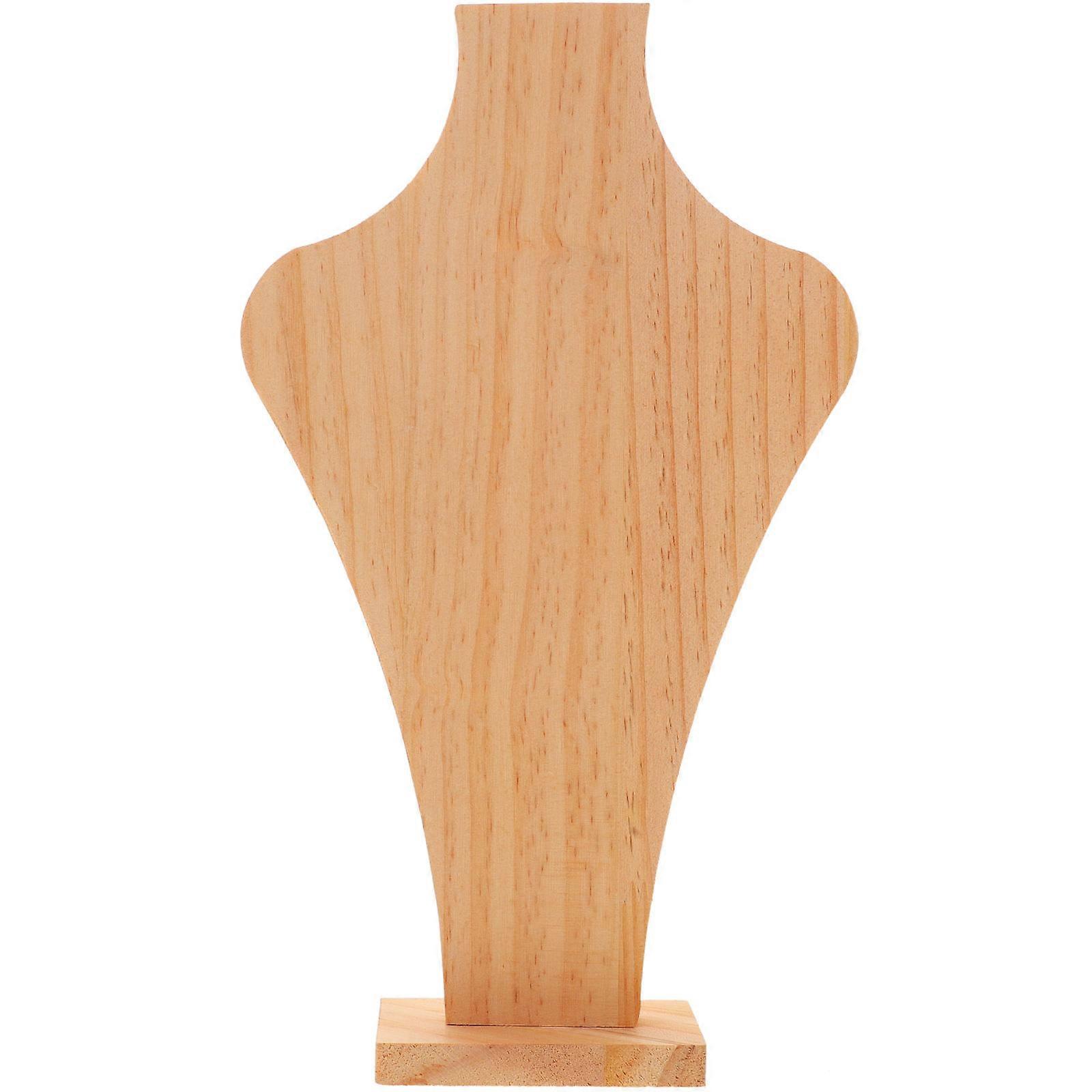 1Pc Brown Wooden Necklace Display Rack Simple Detachable Jewelry Organizer