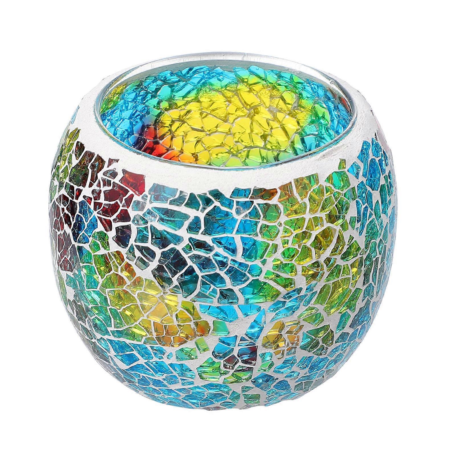 Handmade Mosaic Glass Candle Holder Unique Tealight Holder for Home, Wedding, Parties, Creates Warm and Relaxing Atmosphere