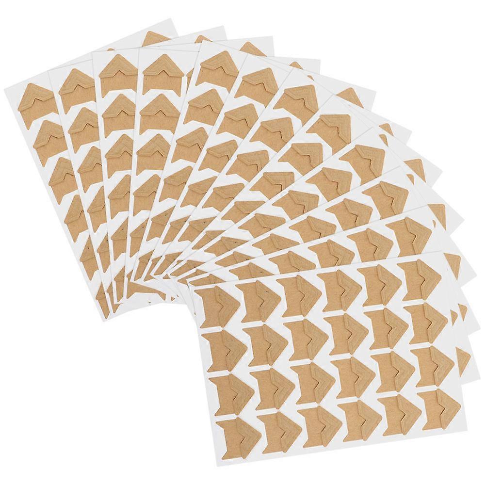 スクラップブック写真コーナーステッカーDIYプロジェクトのための紙写真コーナー家族活動カーキスクエア12枚