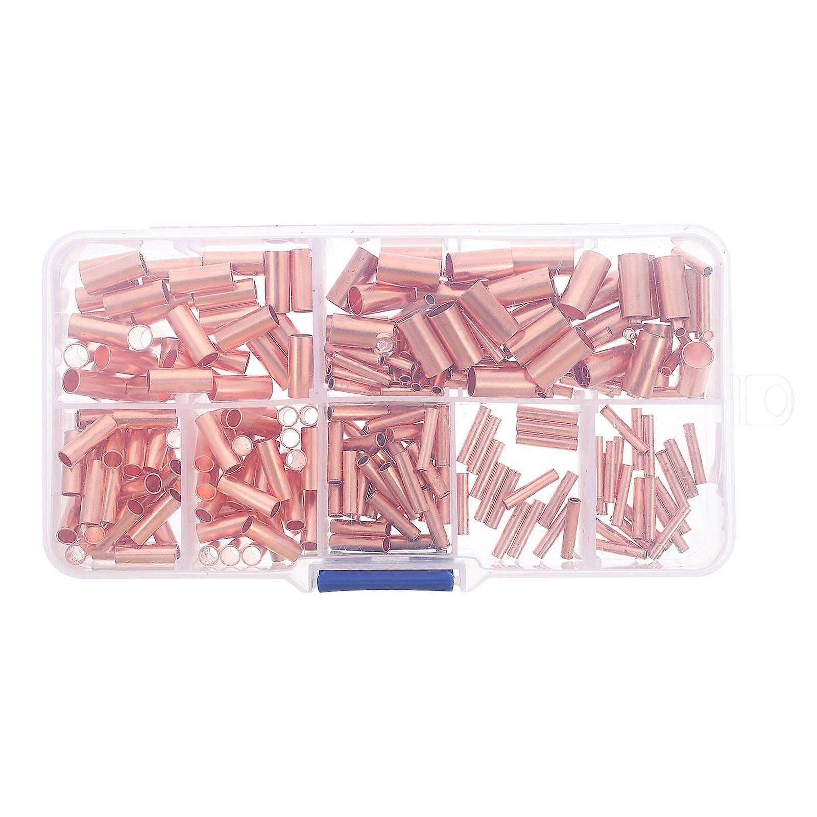 Wire Crimp Ferrule Terminals Copper Cord End Terminal Insulated For Wiring Rosy 1.4X0.5X0.5CM 250Pcs