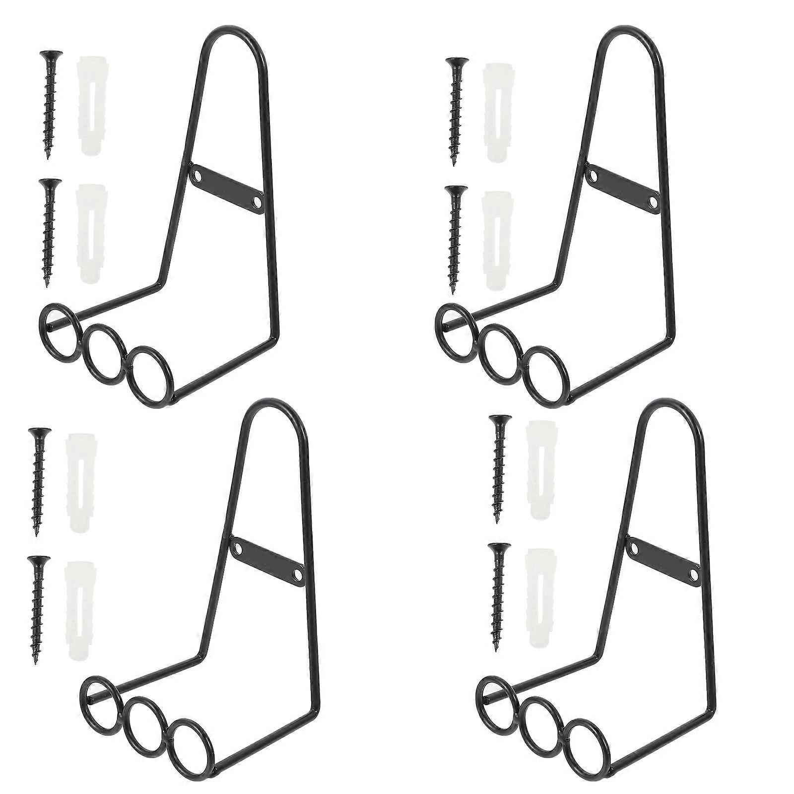 Dish Display Stand Iron Plate Racks Kitchen Organization Square Elegant 4Pcs Set 15X9X7.5CM