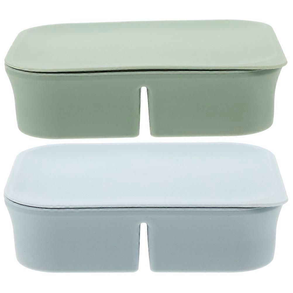 Here's a well structured product description and key features summary for the **"2pcs Airtight Silicone Food Storage Containers Leak Compartment Meal