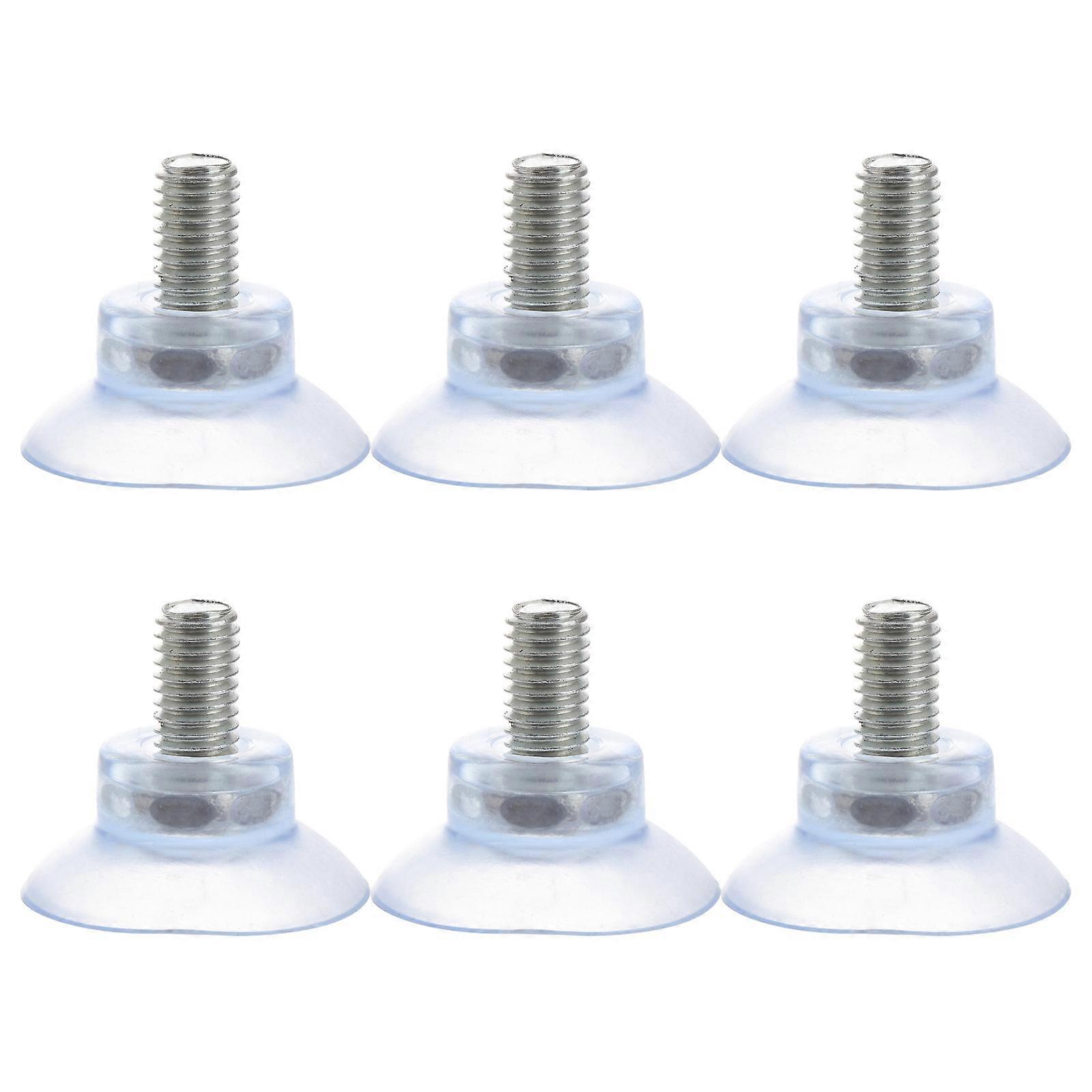 6pcs PVC Furniture Suction Cups Transparent Collision Pads with Screws for Glass Tables Home Decoration Holiday Projects