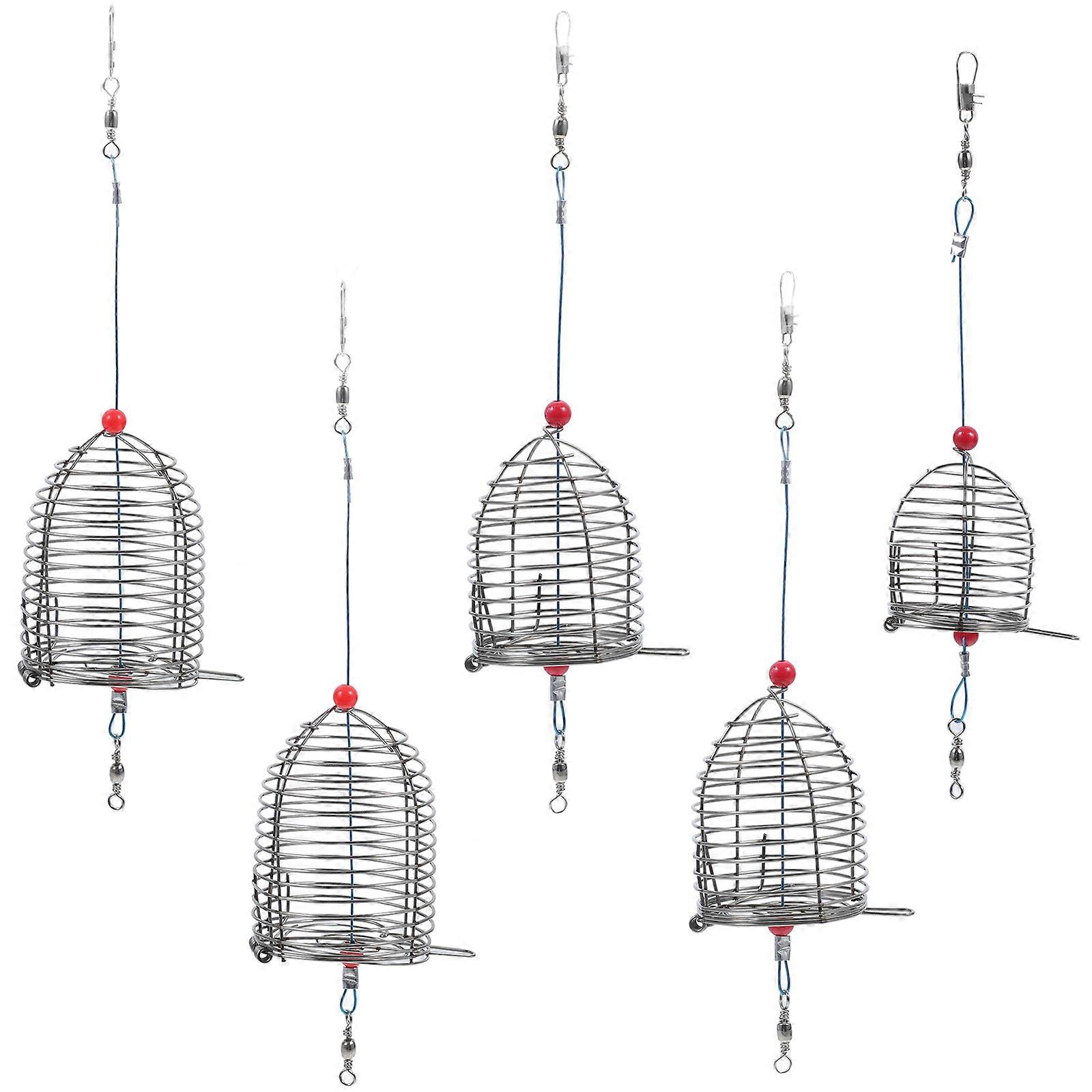 Bait Basket Fish Traps for Fishing Red Small 5Pcs