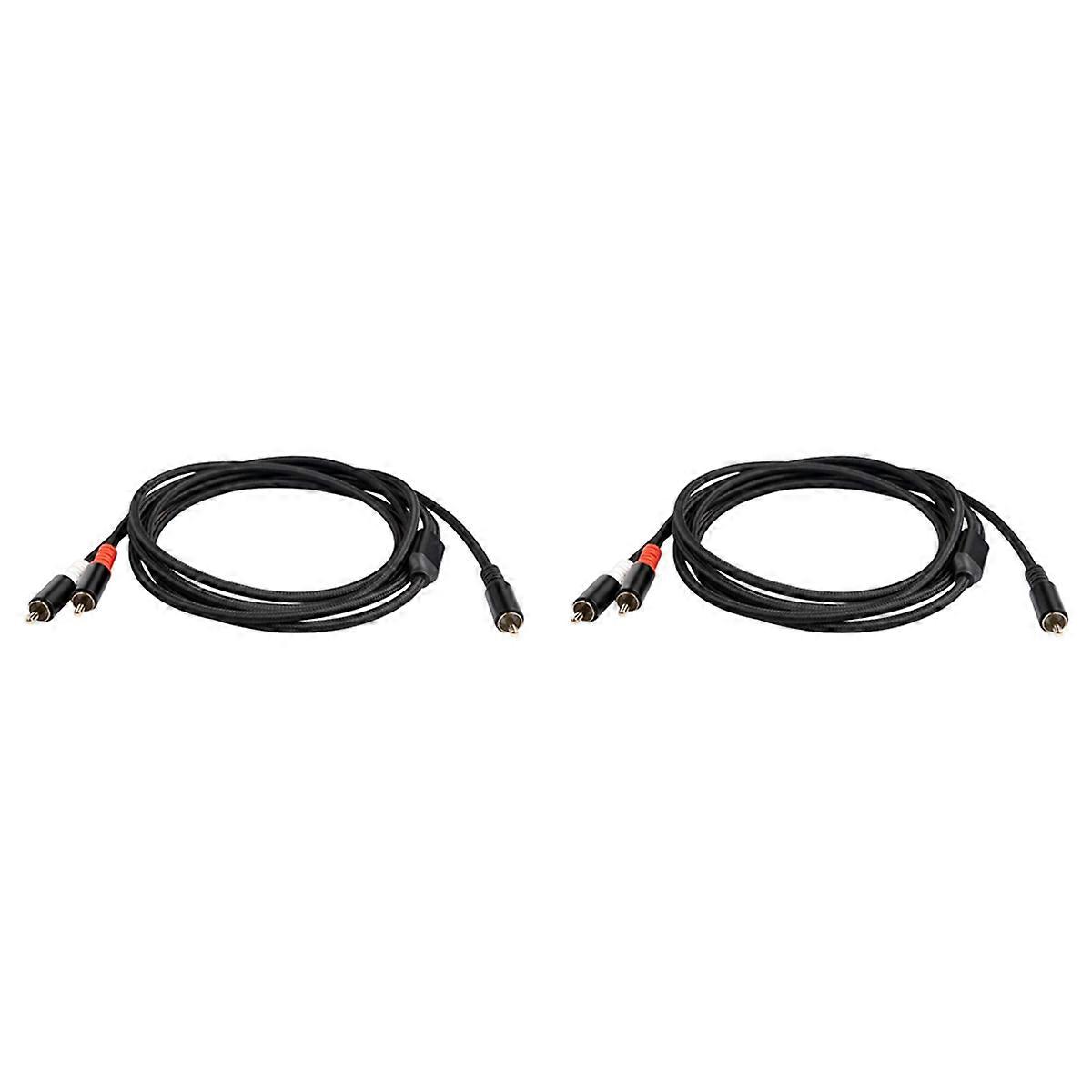 2X Y Adapter Cable Subwoofer Y Cable 1X to 2X RAC Audio Cable 1 to 2 Power Amplifier Audio Cable,2 M