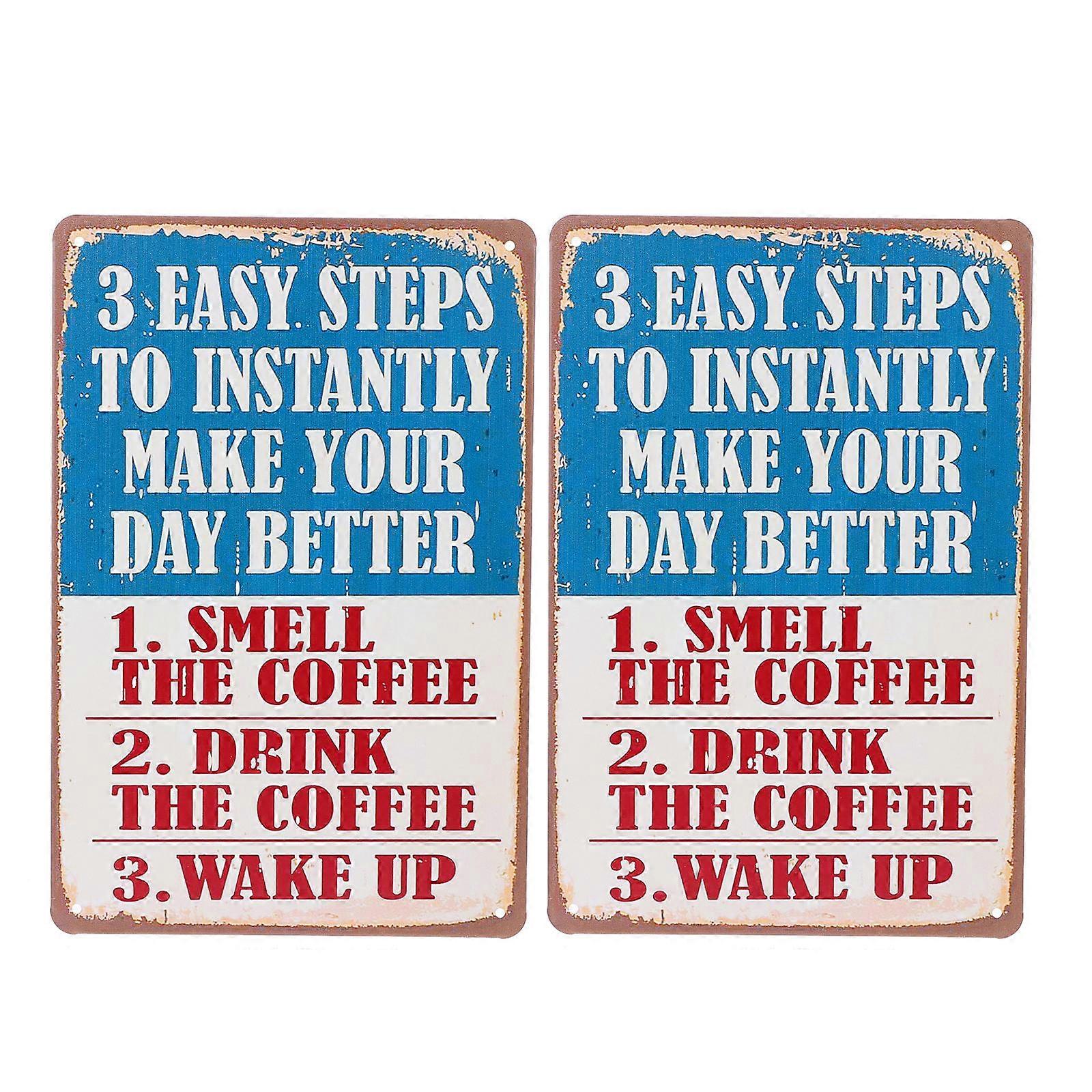 Retro Style Hanging Painting Iron Sheet Pendant Home Decoration 30x20cm Rectangular Assorted Color 2Pcs