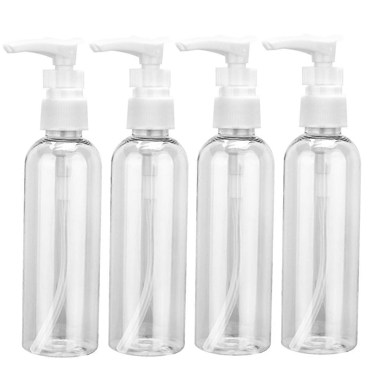 Travel Size Pump Dispenser Lotion Containers Press Pump Design Storage Container Office Use 100ml White 6Pcs