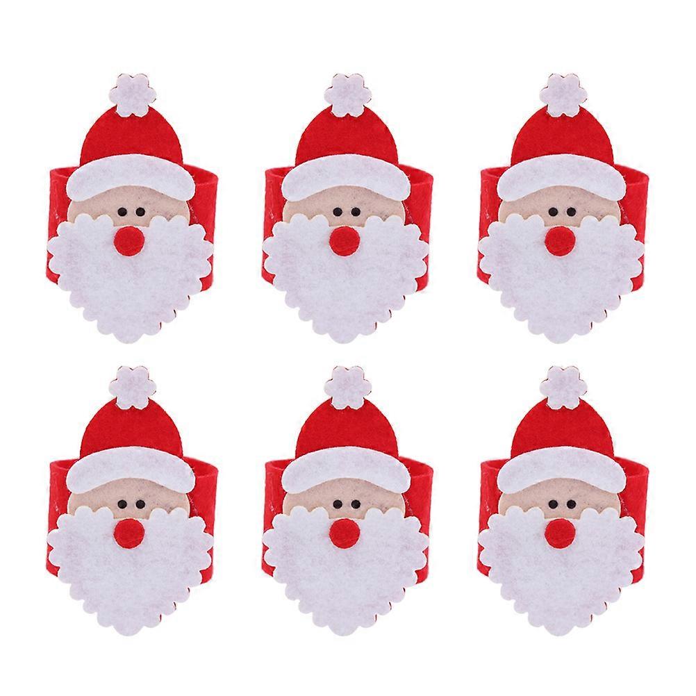 Serviette Buckles Decor Christmas Dinner Table Accessories Non-Woven Fabric Red Round Shape 8Set