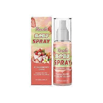3 stücke Roxelis Erdbeerkuchen Körper Duftspray lang anhaltender frischer Duft mit weichem Ton bleiben Duft mehrstufiges leichtes elegantes Parfümspray