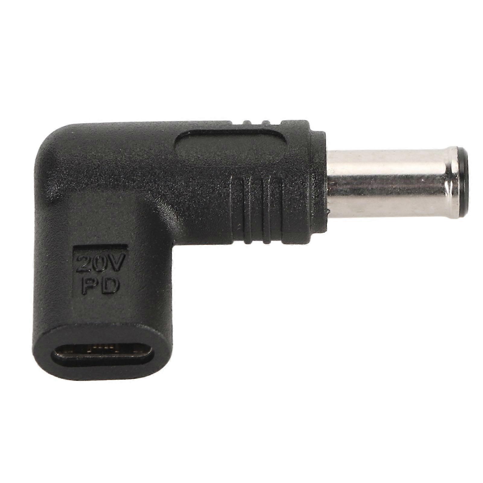 Type C Female to DC 6.5 x 1.4mm Adapter, 18.5-20V, 18W-100W, PD Fast Charging, 5A Current. Type C Female to DC Male Adapter