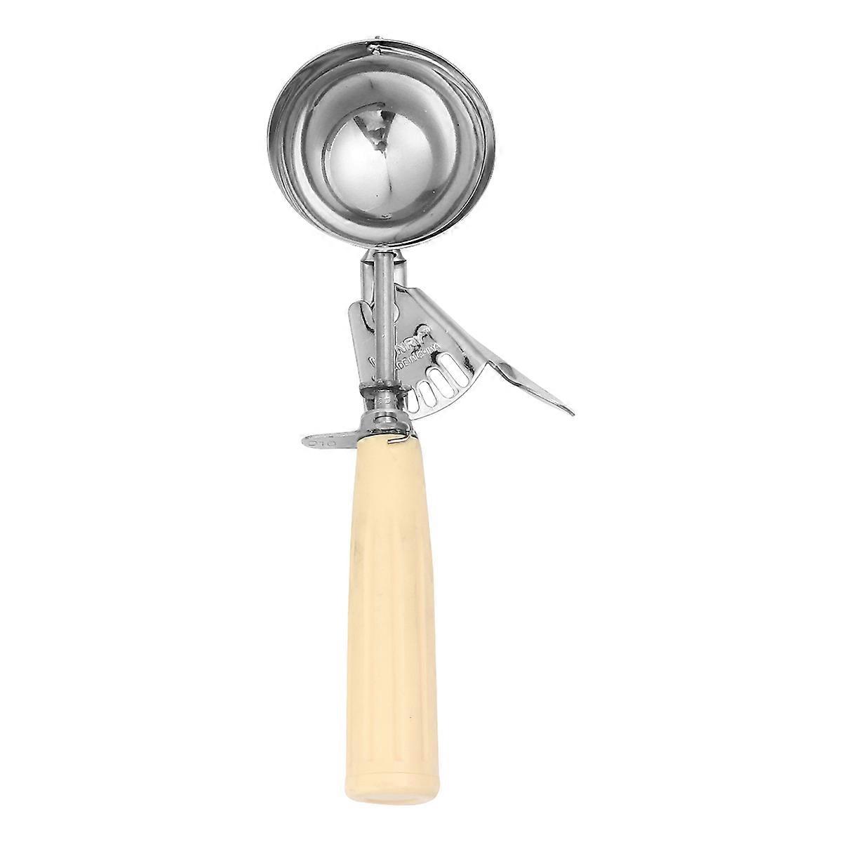 Stainless Ice Scoop Round Bowl Shape Simple and Ergonomic Design Restaurant 9.1X2.6X1.2in Fruit Digging 1Pc