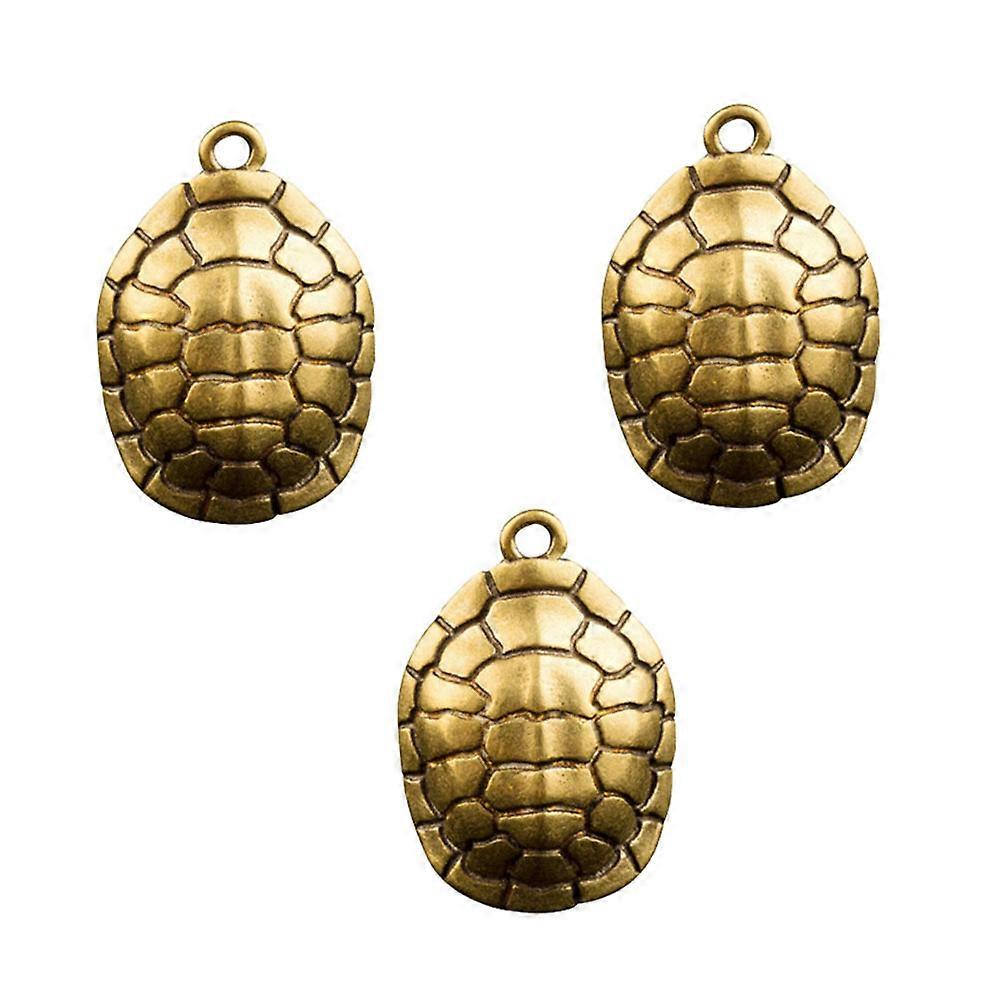 Golden Copper Turtle Shell Pendant for Home Decor Durable Small Ornament 3Pcs