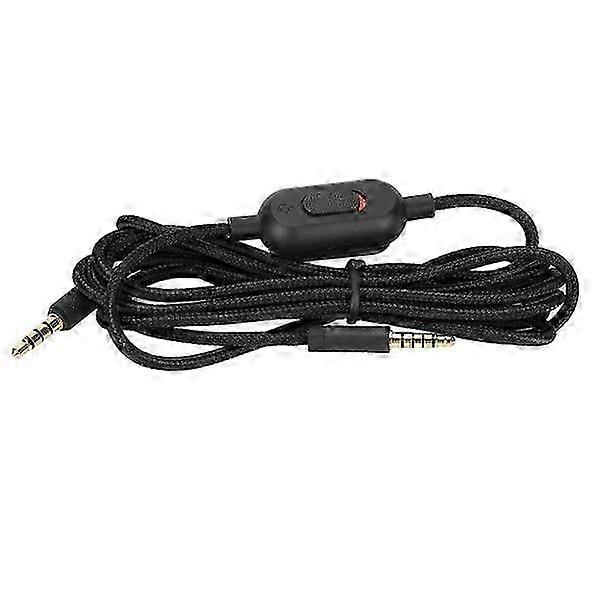 Woven Headphone Cord for Gaming Headset with Volume Control and Mute Switch, Compatible with Certain Brand Models in Black Color