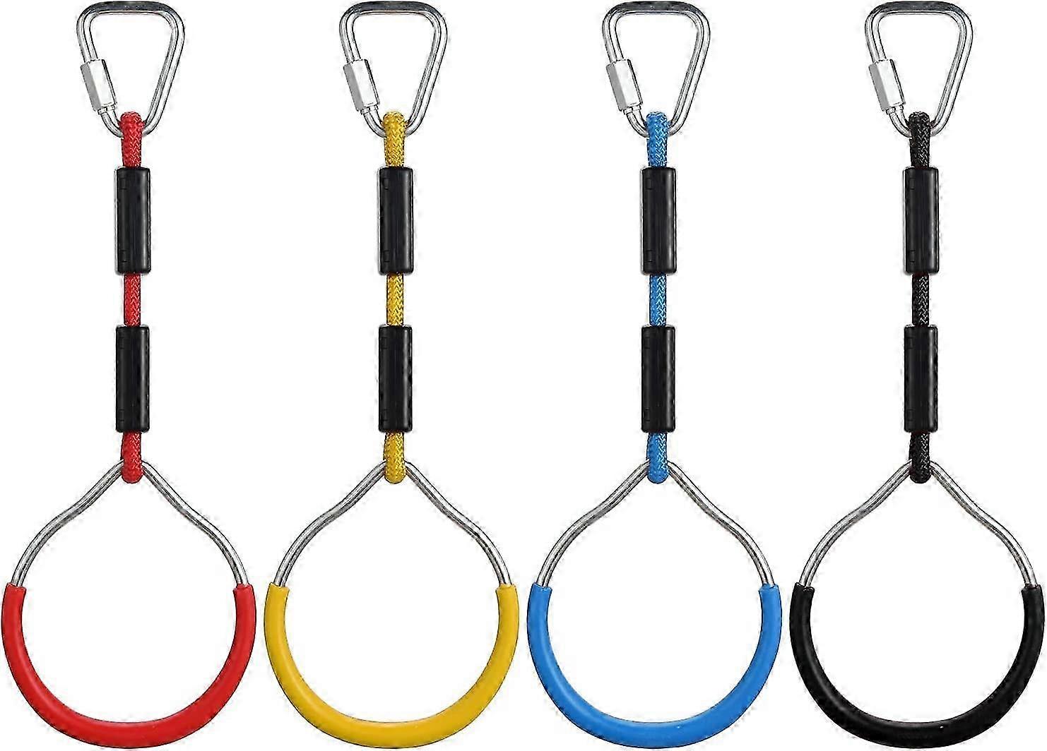 障害物リング遊び場、モンキーリング、クライミングリングトレーニング用子供用体操リングプレイセット(4個)