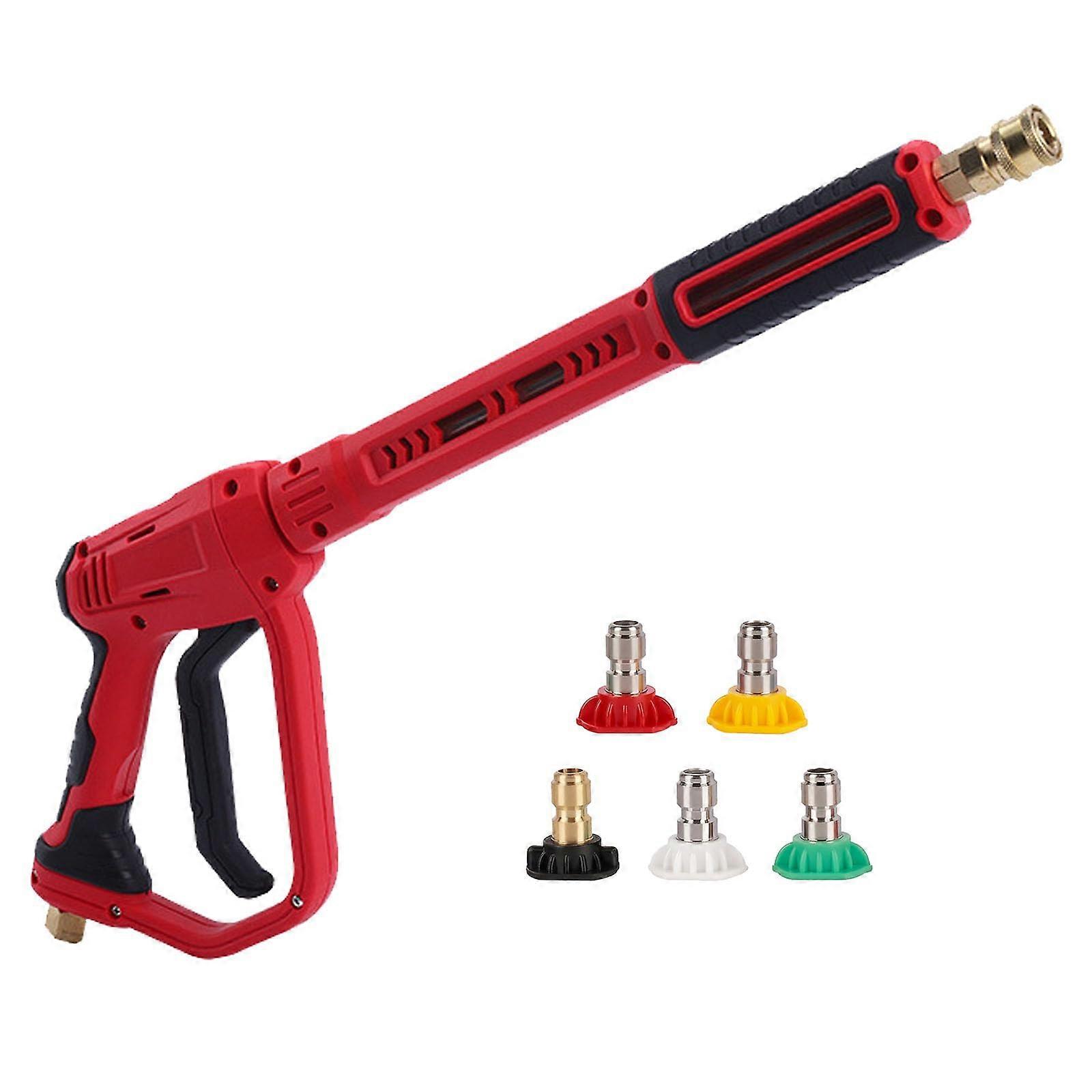 Improved pressure cleaner with extension replacement rod and 5 nozzle tips pressure water for gardening