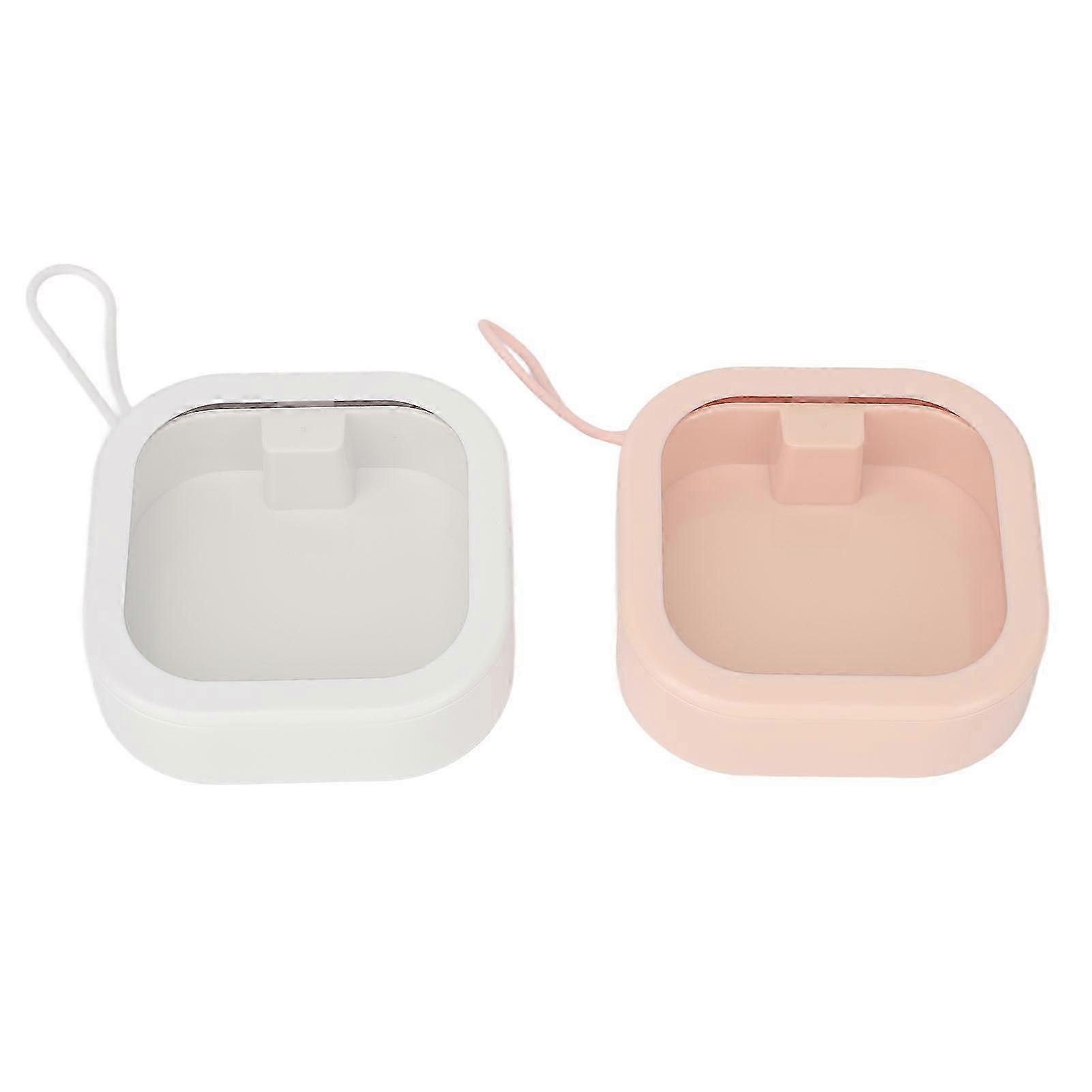 2pcs Hair Tie Organizer Box Multifunctional Transparent Top Hair Accessory Box For Small Items Jewelry Cotton Swabs