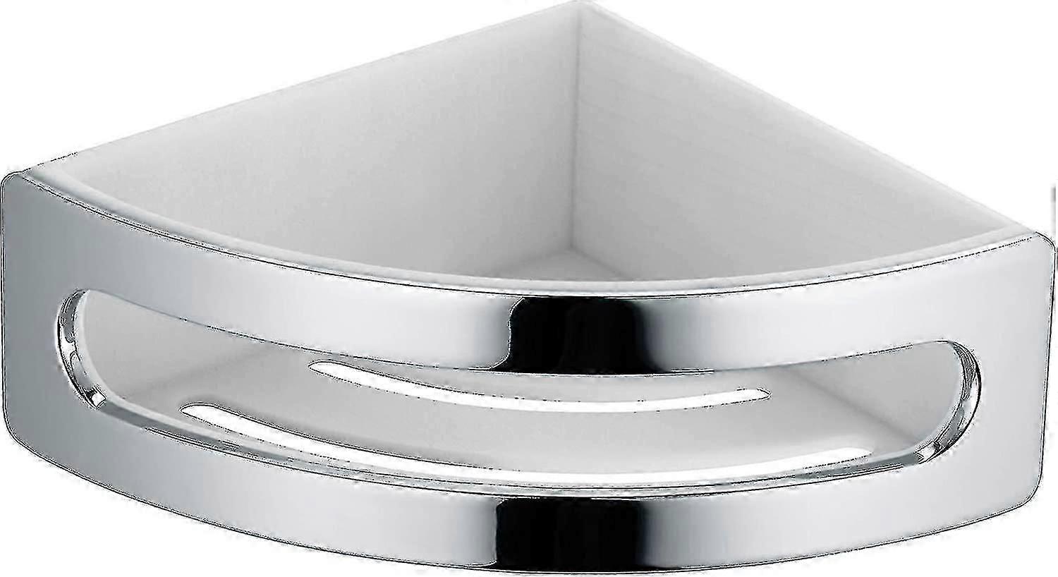Eleganter Dusch-Eckkorb in Chrom/Weiß