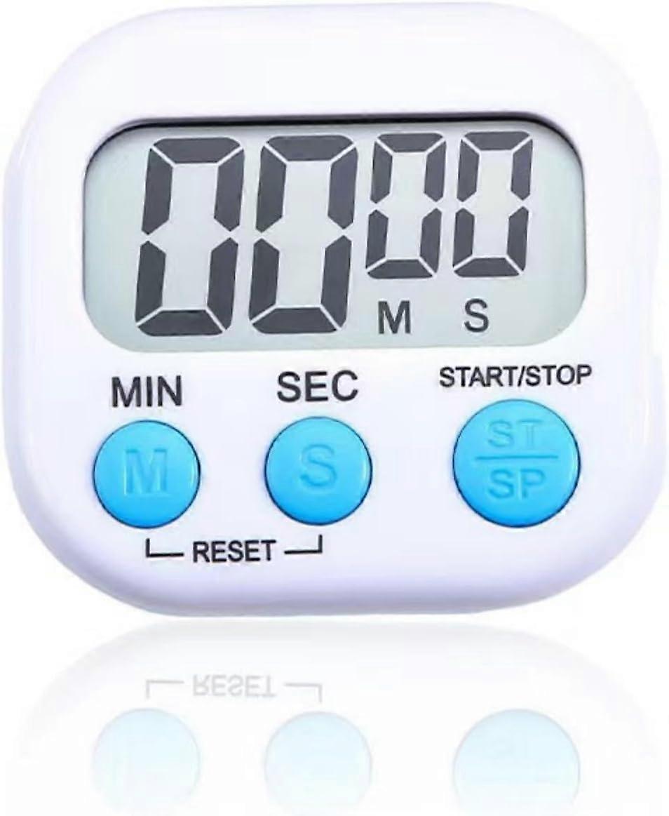 Digital Kitchen Timer with Magnetic Back, Vertical Stand and Hanging Hole - Alarm (White)