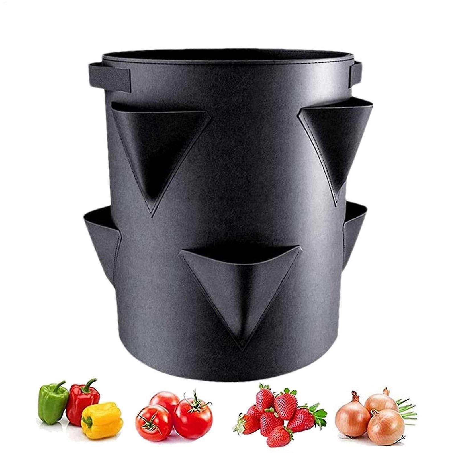 7gallon strawberry planting container with 6 side growth pockets