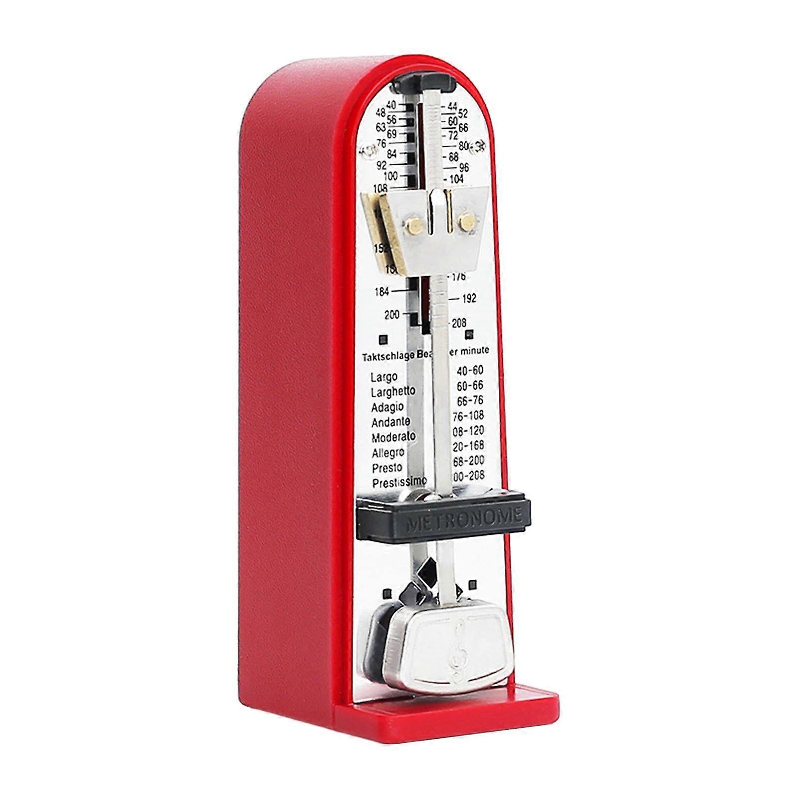 Mechanical metronome, universal metronome for guitar, ukulele, musical instrument, red, 11 x 5.2 x 3.5 cm