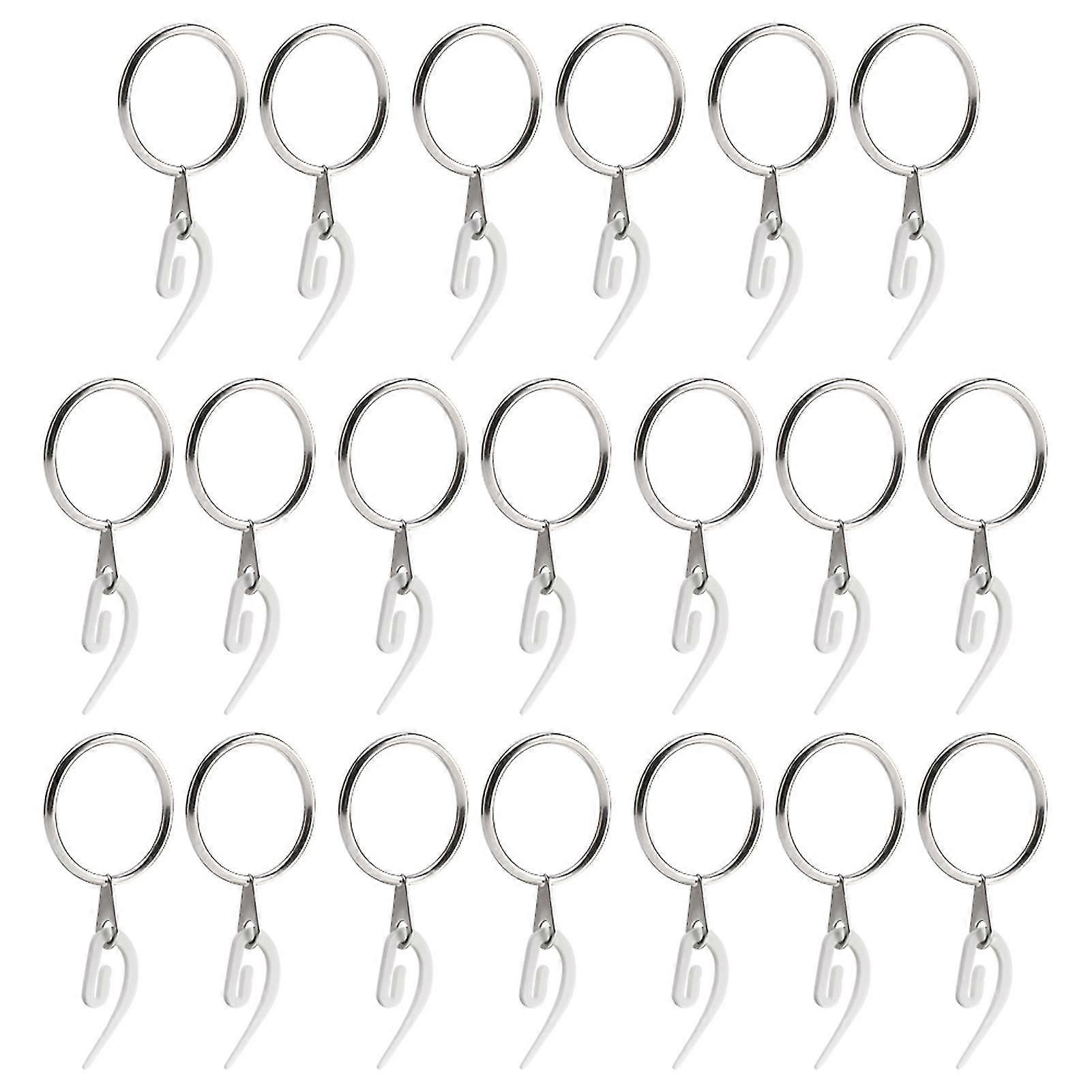 20pcs 30mm Inner Diameter Silver For Rods Curtain Ring Durable With Eyelet Hooks