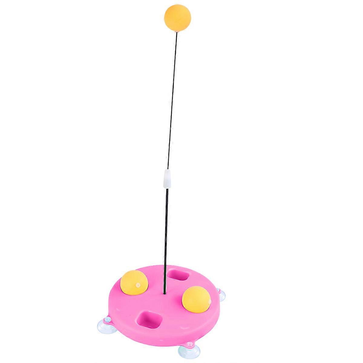 Elastic Table Tennis Training Device Educational Plaything for Balls Outdoor Sports Training Tool Rosy Color