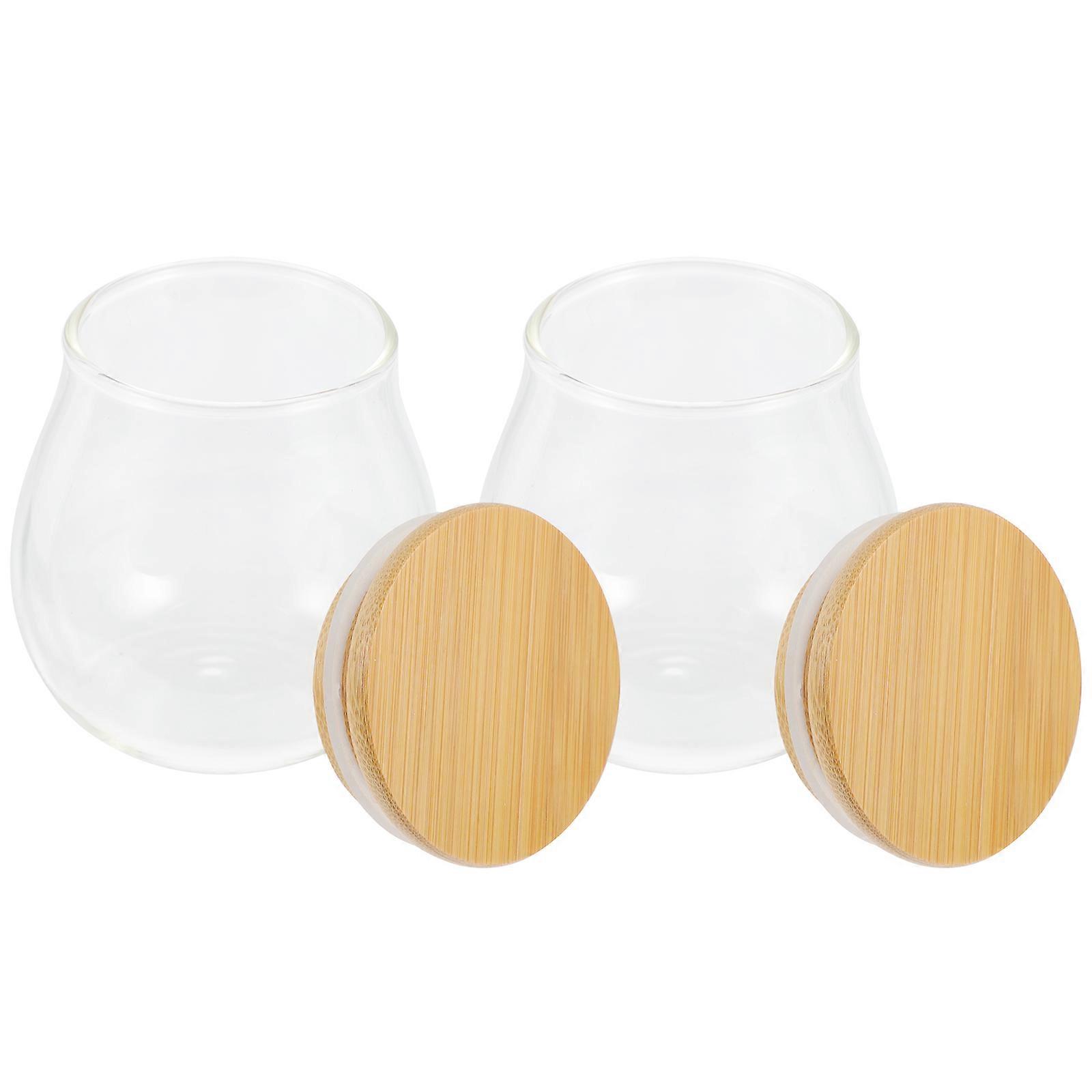 Glass Jars Small Storage Jars Household Users Airtightness 3.1×3.1×3.1in 2Pcs