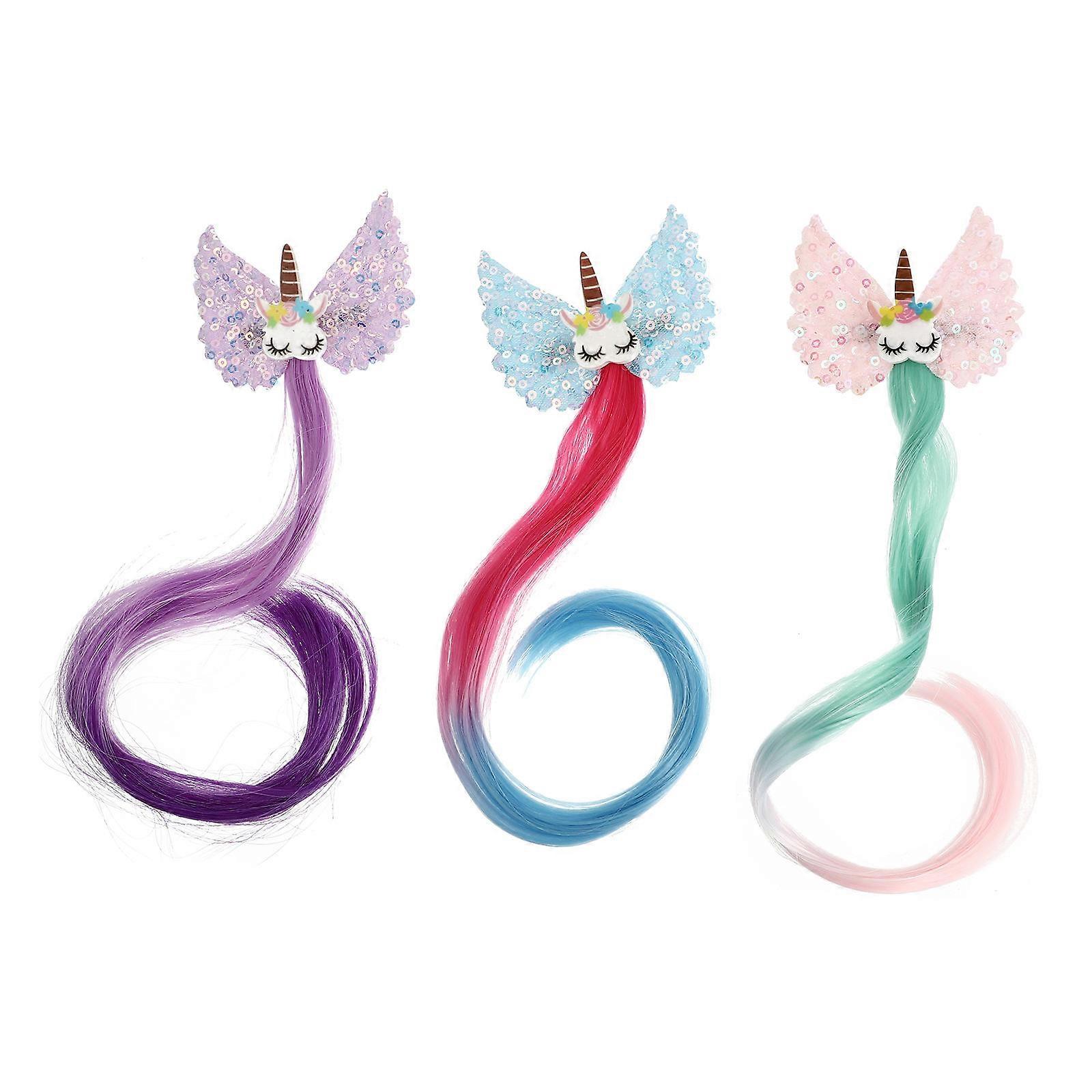 Assorted Color Hair Clips for Kids Toy Accessories with Smooth Touch Synthetic Material 3 Pcs