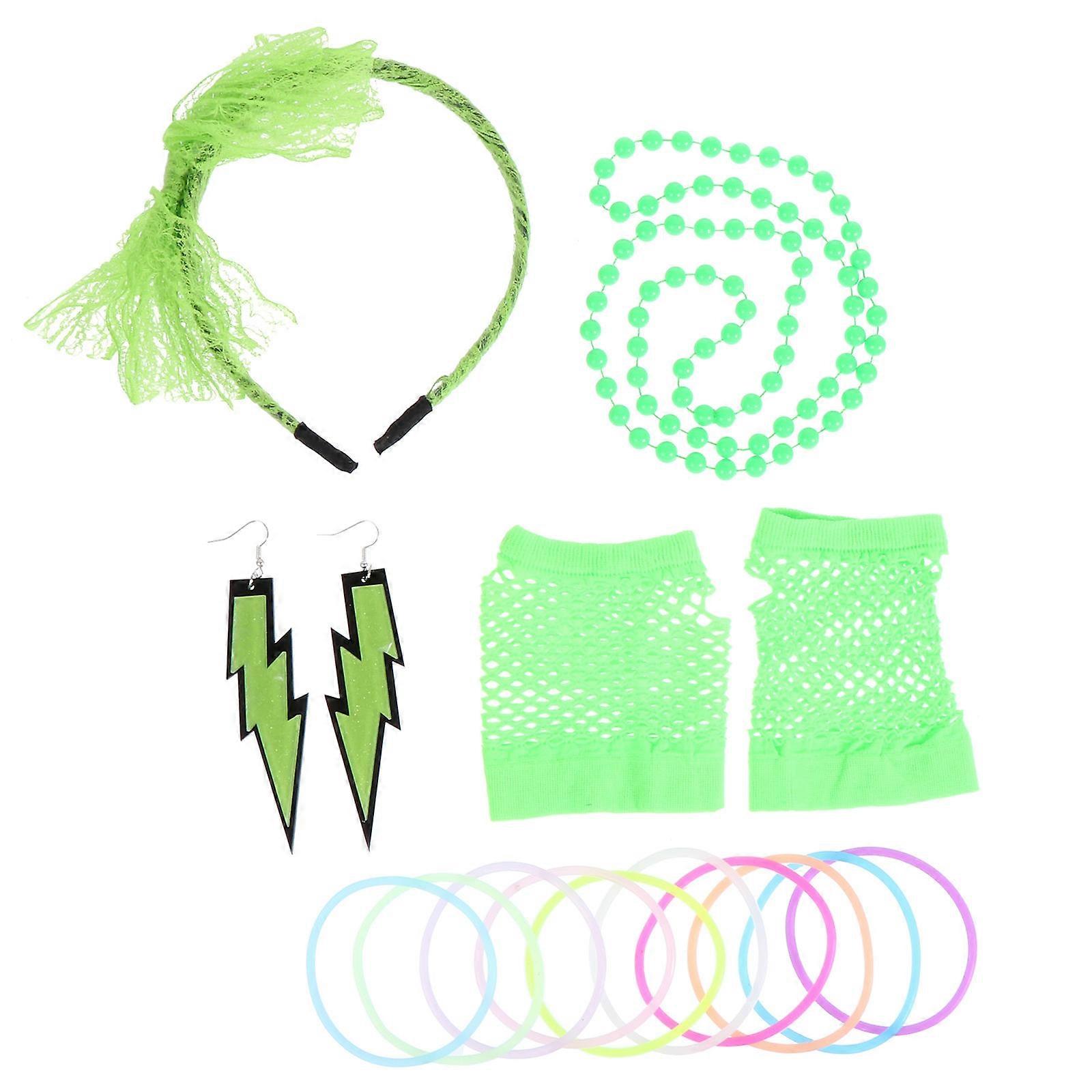 a polished and engaging product description based on your input:

 

**Neon Party Eye Catching Necklace & Earring Set – Retro Party & Cosplay