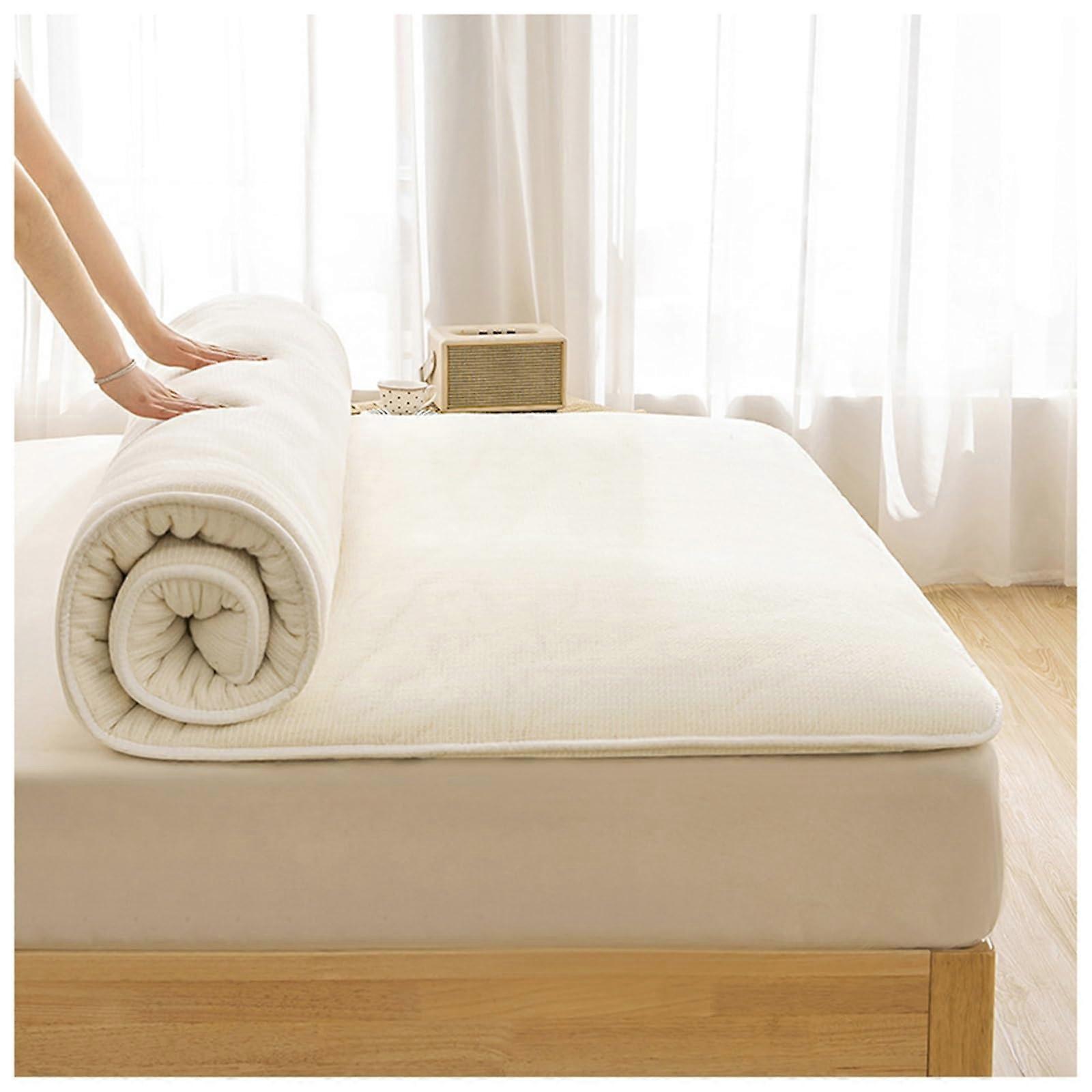Japanese floor futon mattress, rollaway bed, tatami, foldable mattress with soft filling made of pure cotton, student dormitory (90x200cm)