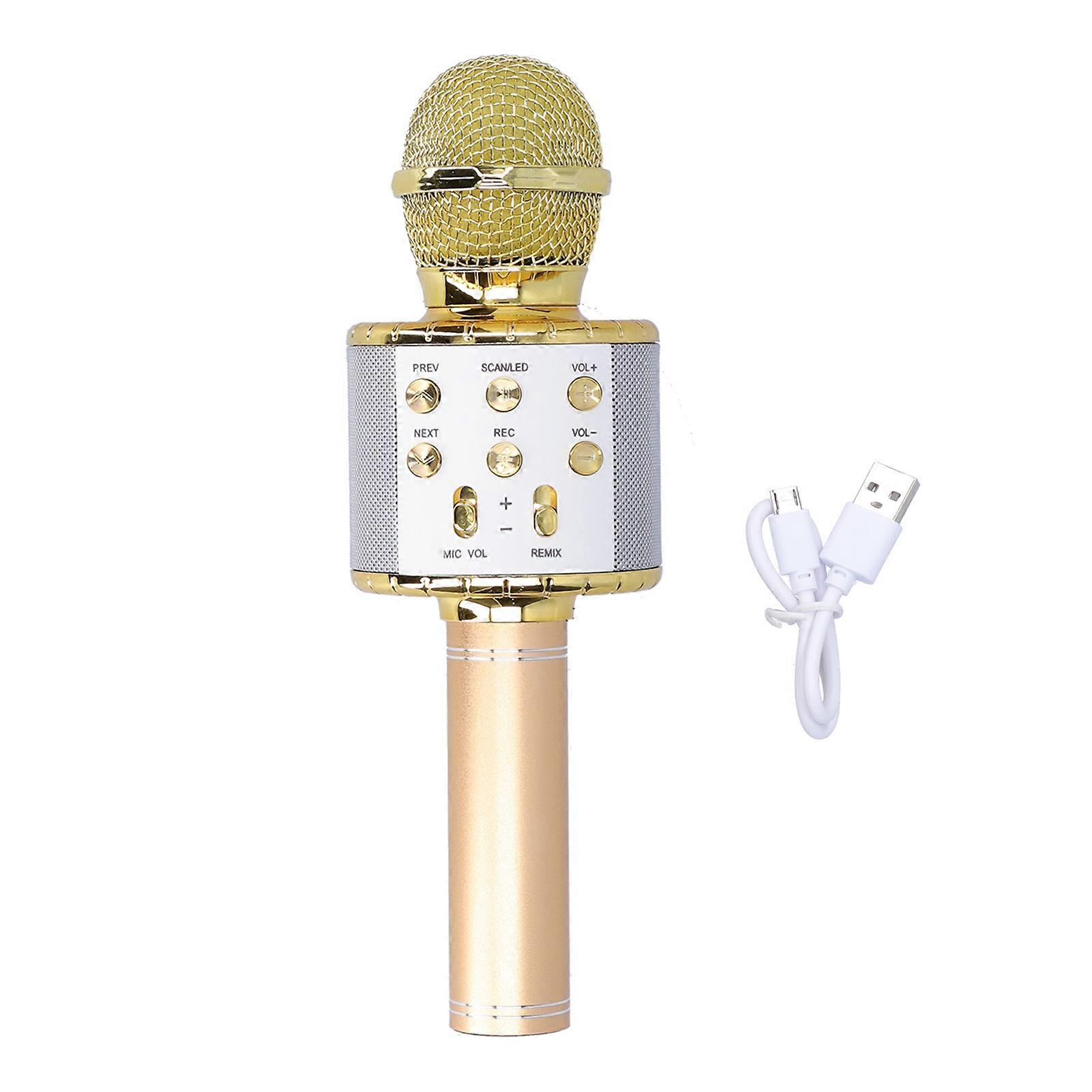 Wireless Microphone Speaker Bluetooth with LED Light Portable Handheld for Karaoke Party