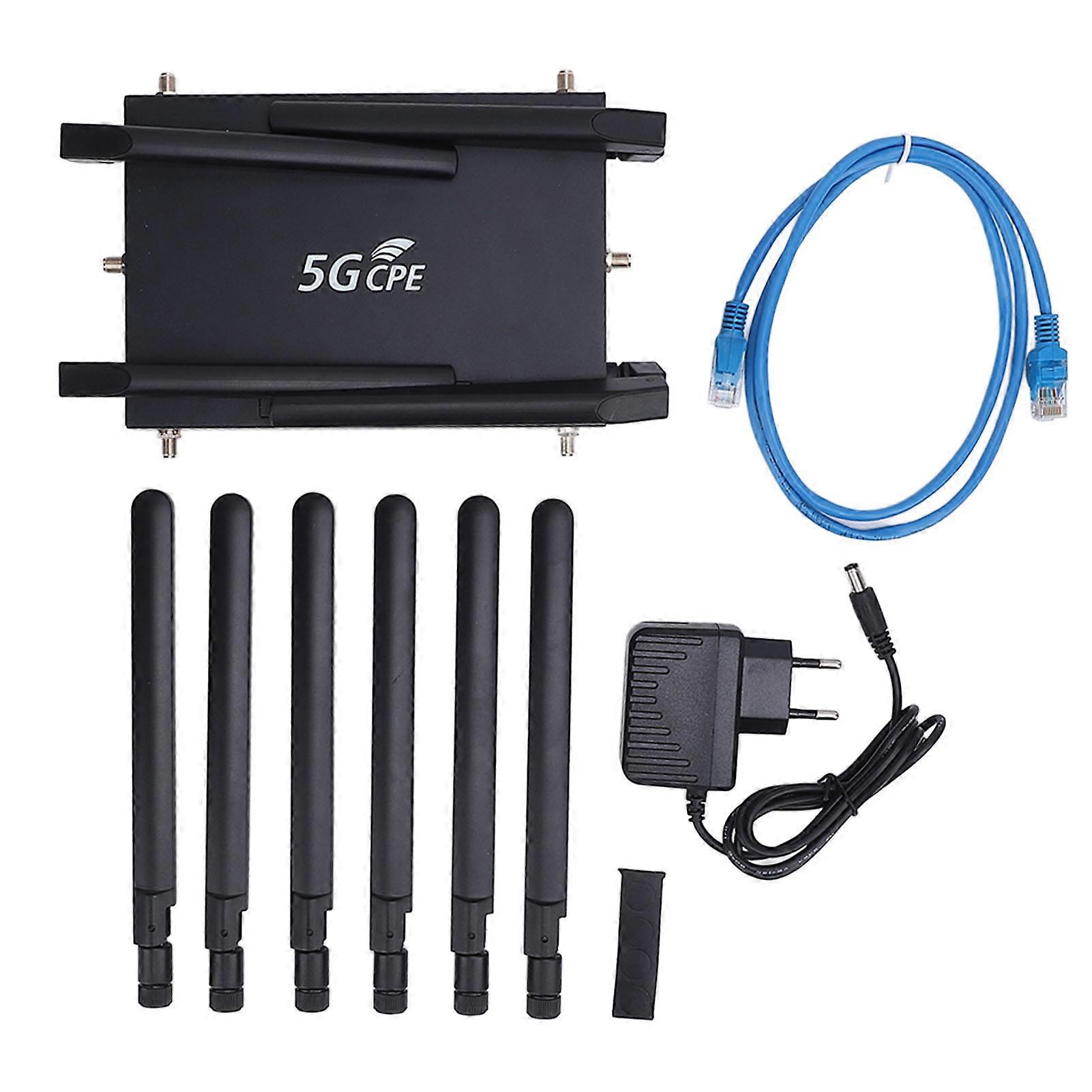 5G CPE Router with SIM Slot, WiFi 6 Dual Band 802.11ax, 10 Antennas, EU Plug