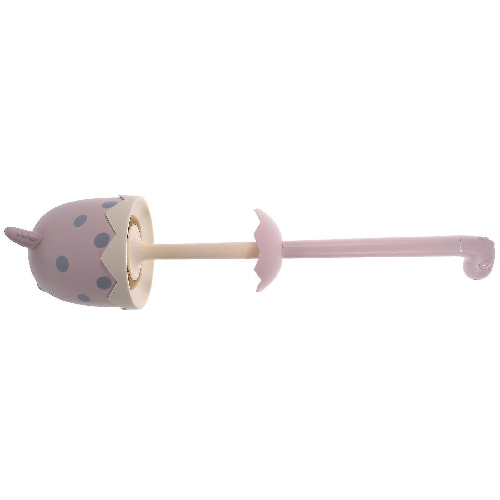 Durable Cleaning Brush Household Users Toilet Bowl Scrubber Plastic TPR Pink 49x12.5cm 1Set