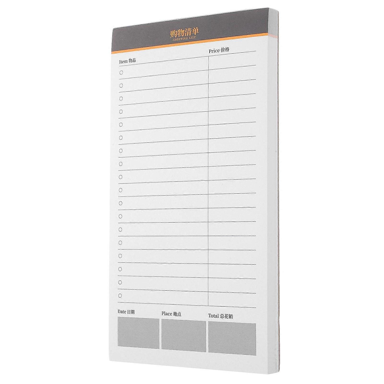 Handheld Grocery List Notepad For Shoppers Rectangular White 17.3X9.3CM Tearable 1Pack