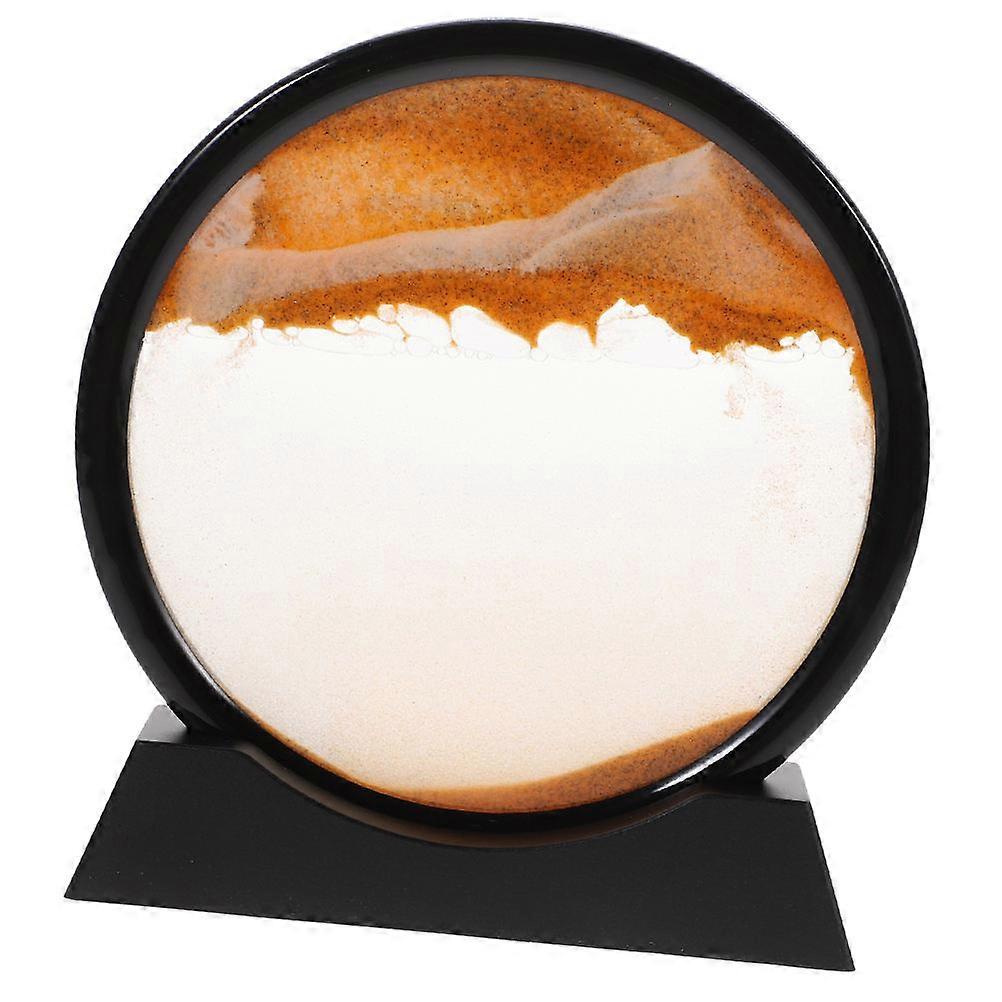 Moving Sand Art Yellow Black Frame Rectangular Air and Water Adjustment for Flow Speed Living Room 1Pcs